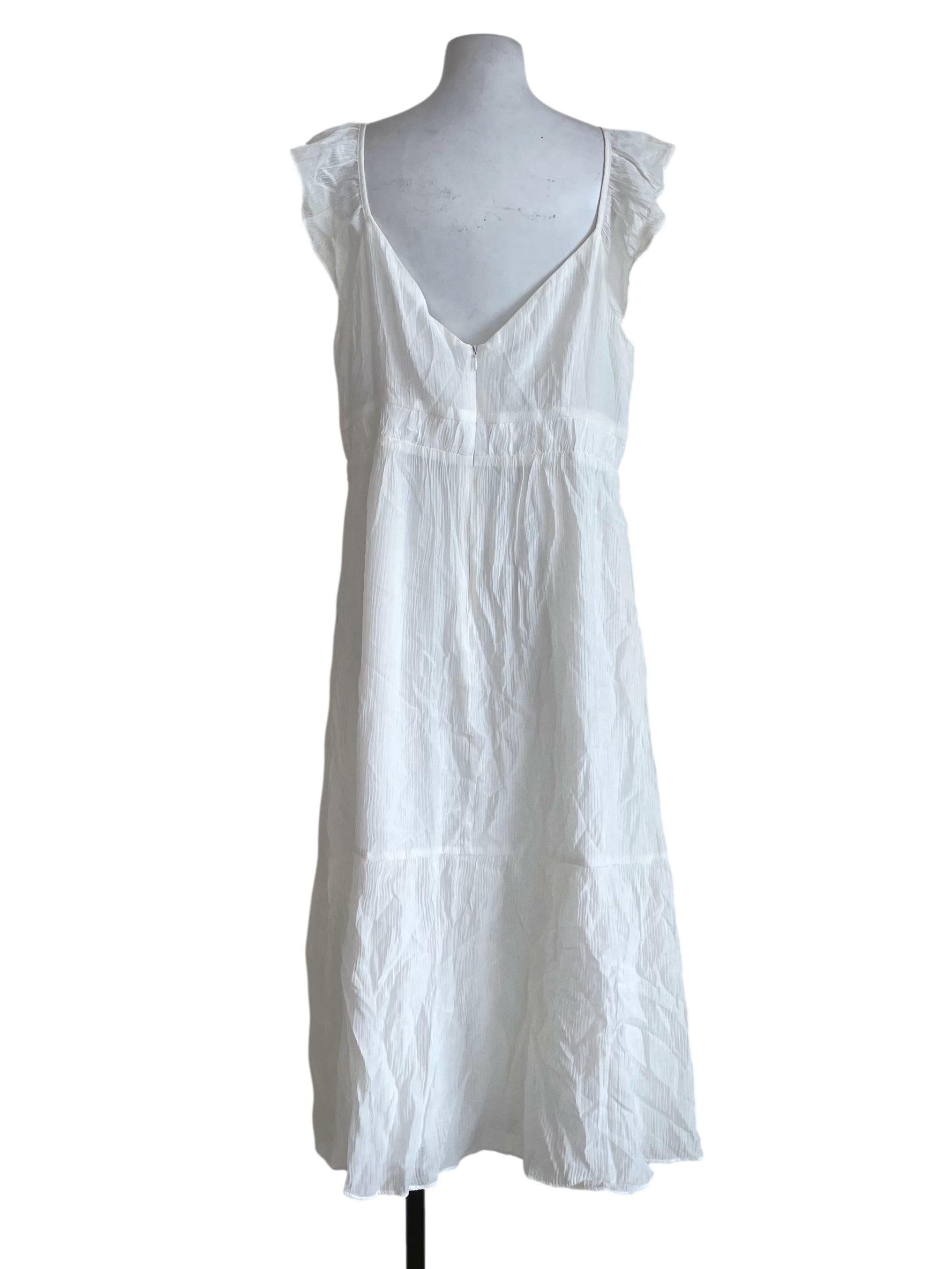 White Ruffled Strap Dress