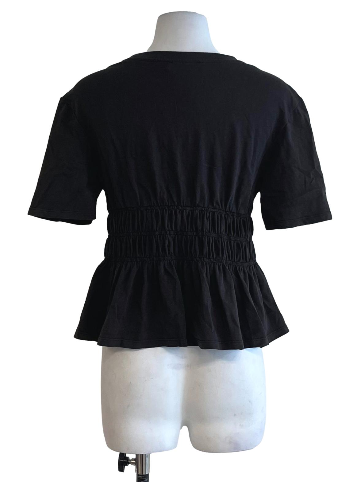 Dark Grey Jewel Neckline Blouse