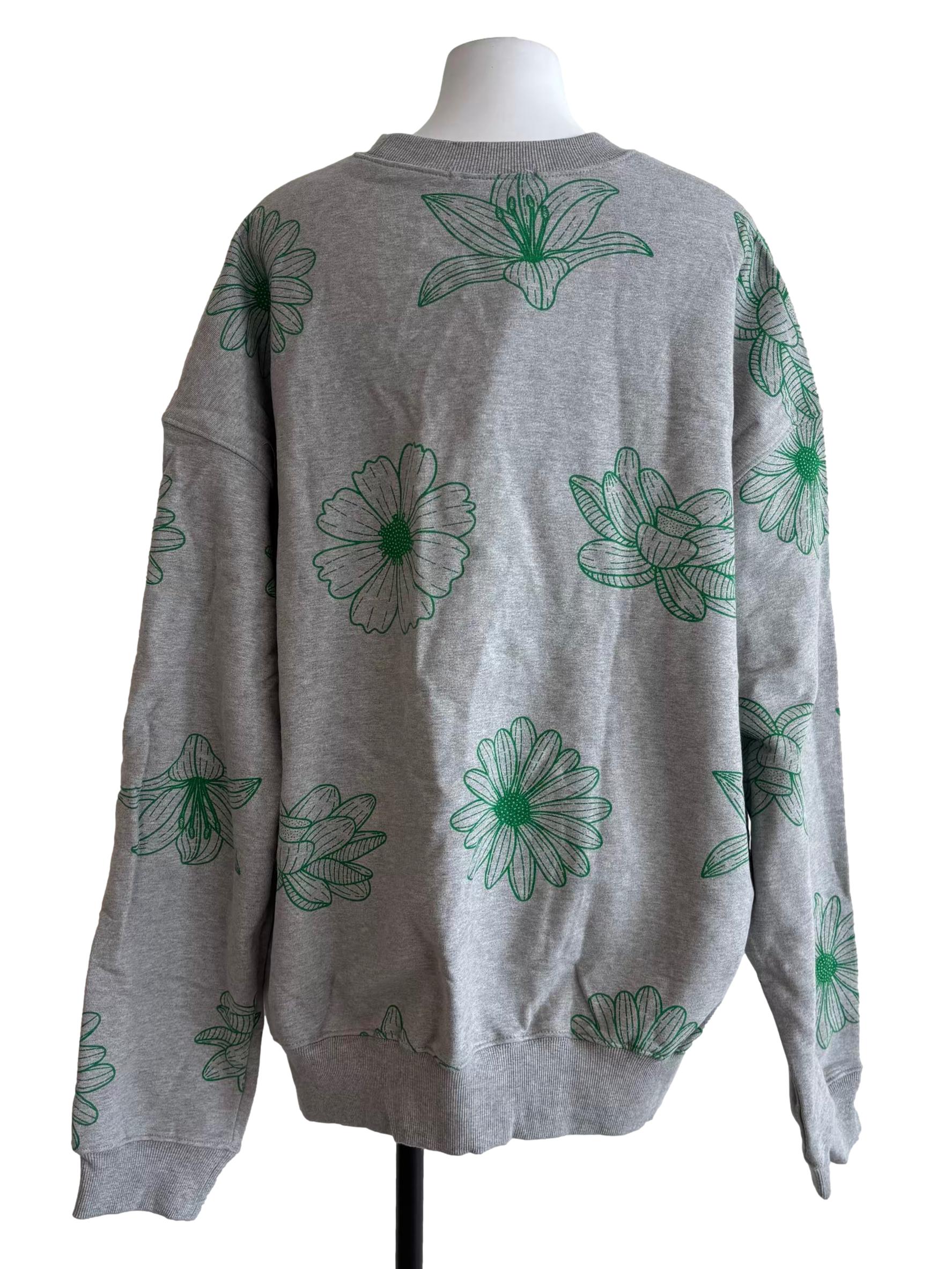 Chrome Grey Printed Sweater