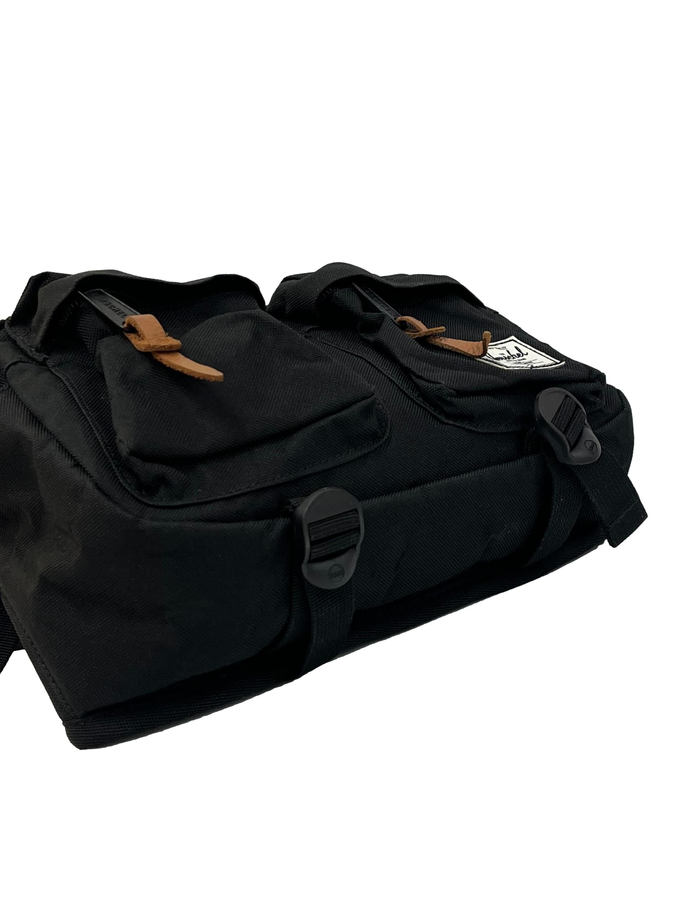 Black Canvas Eighteen Hip Crossbody Bag