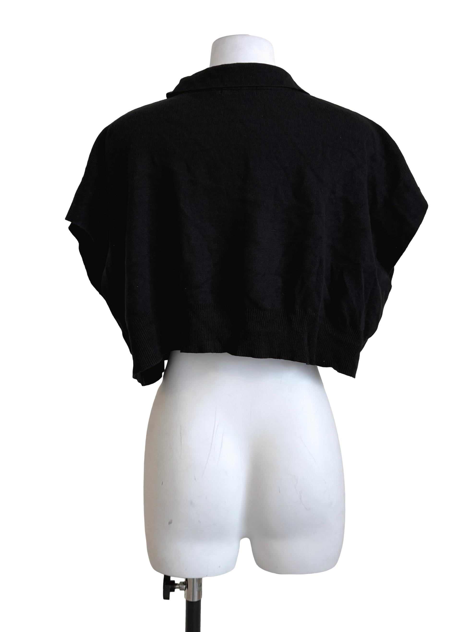 Black Collar Knit Top