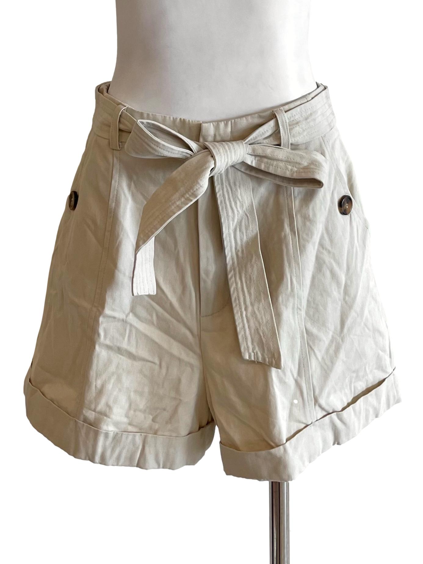 Bone Cuffed High Waisted Shorts LB