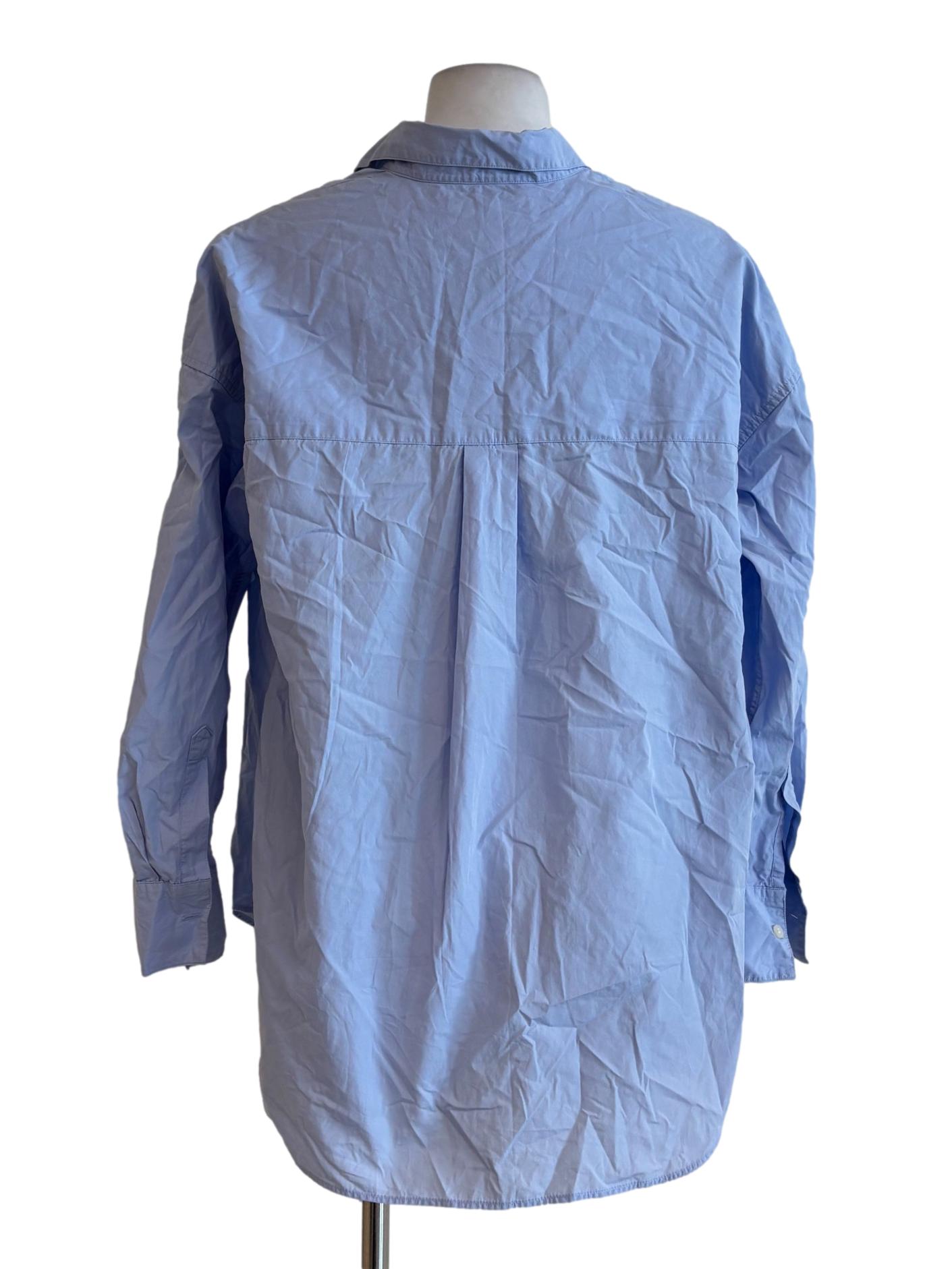 Pastel Blue Cotton Collar Blouse