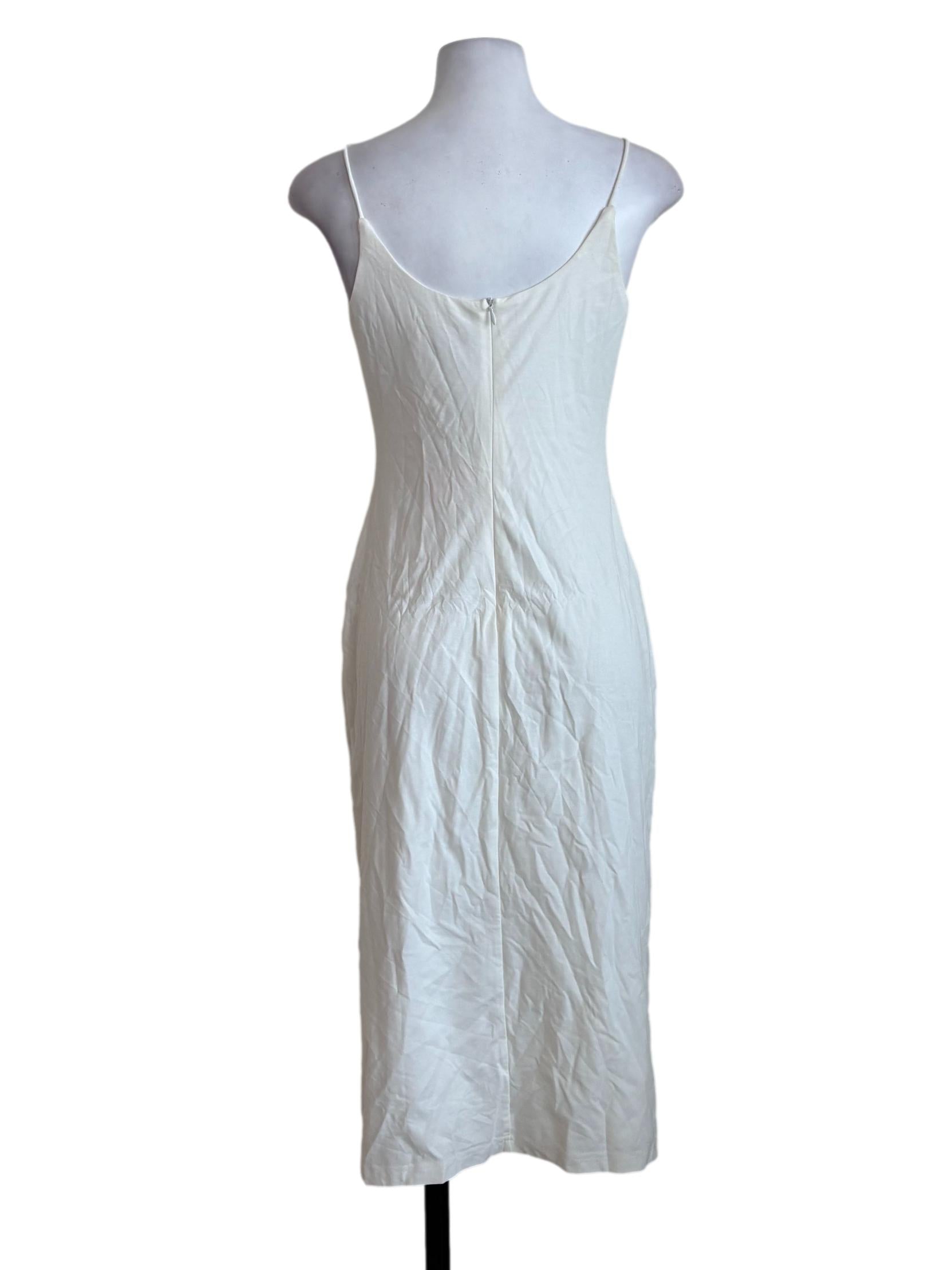 White Slit Slip Dress