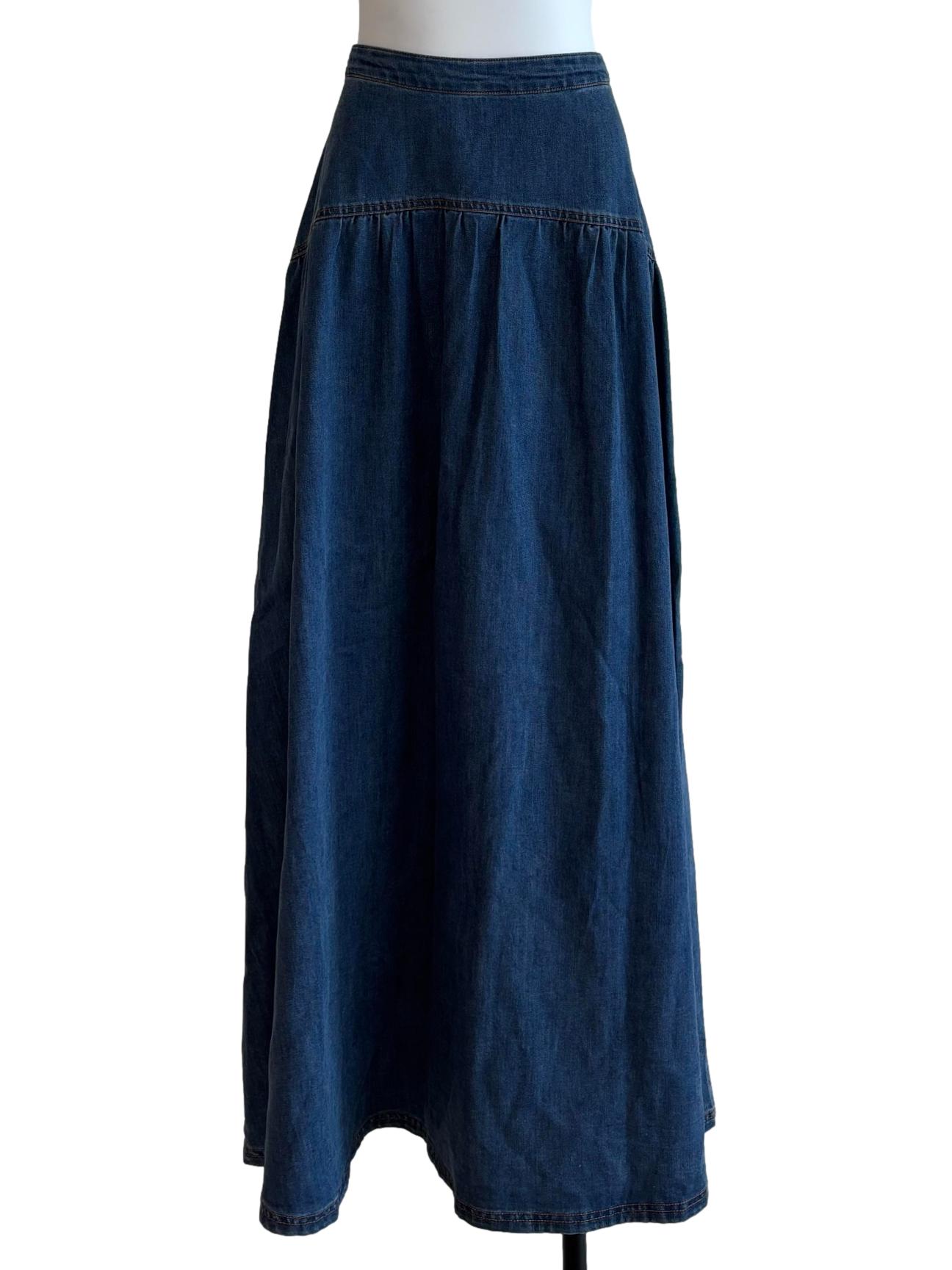 Blue Denim Long Skirt