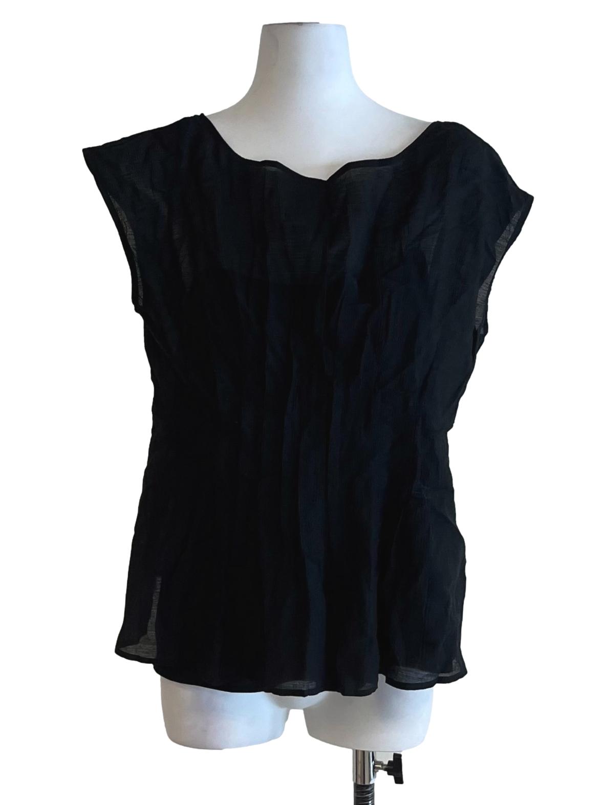 Black Sabrina Neckline Blouse