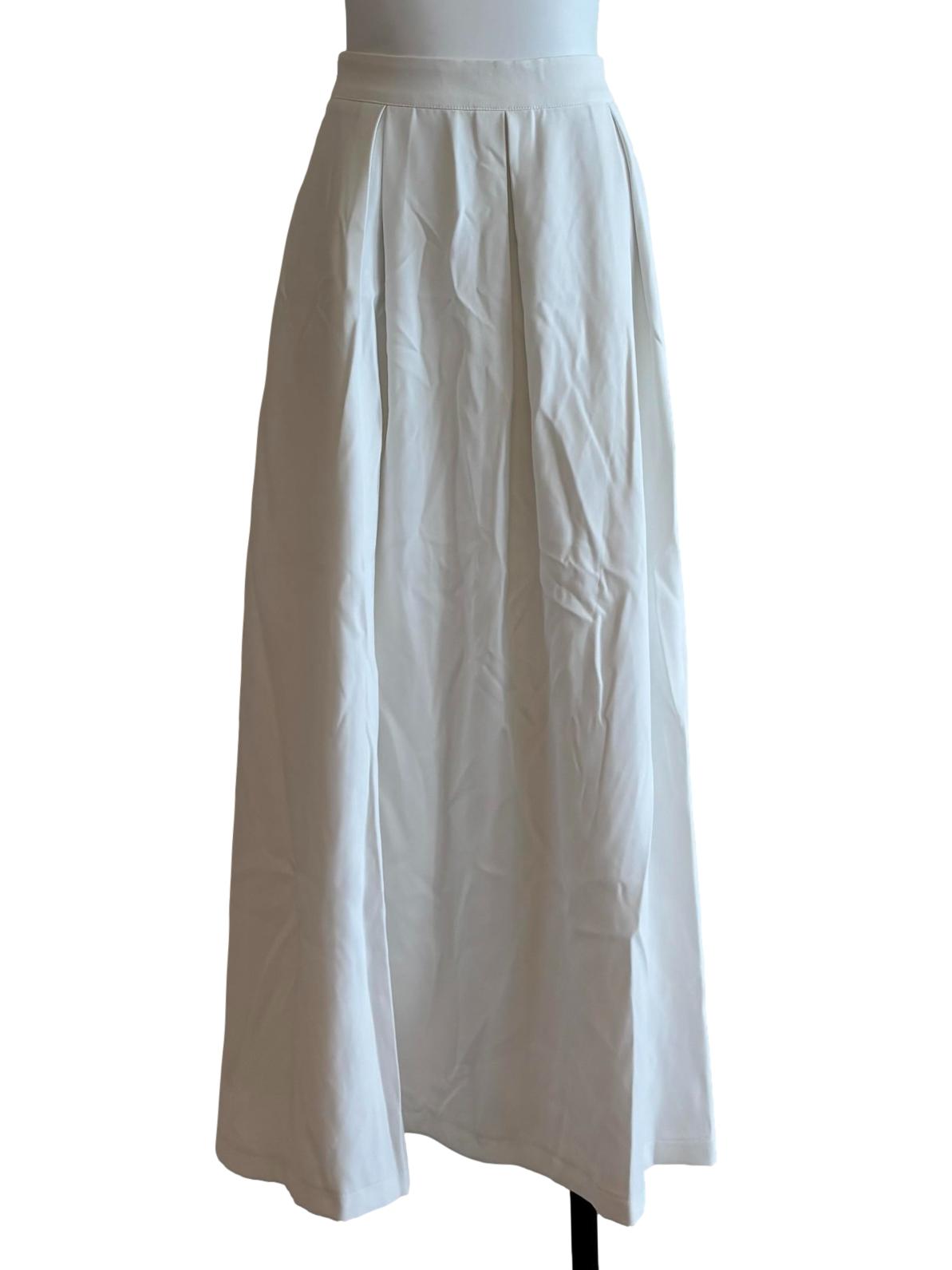 Powder White Flare Skirt