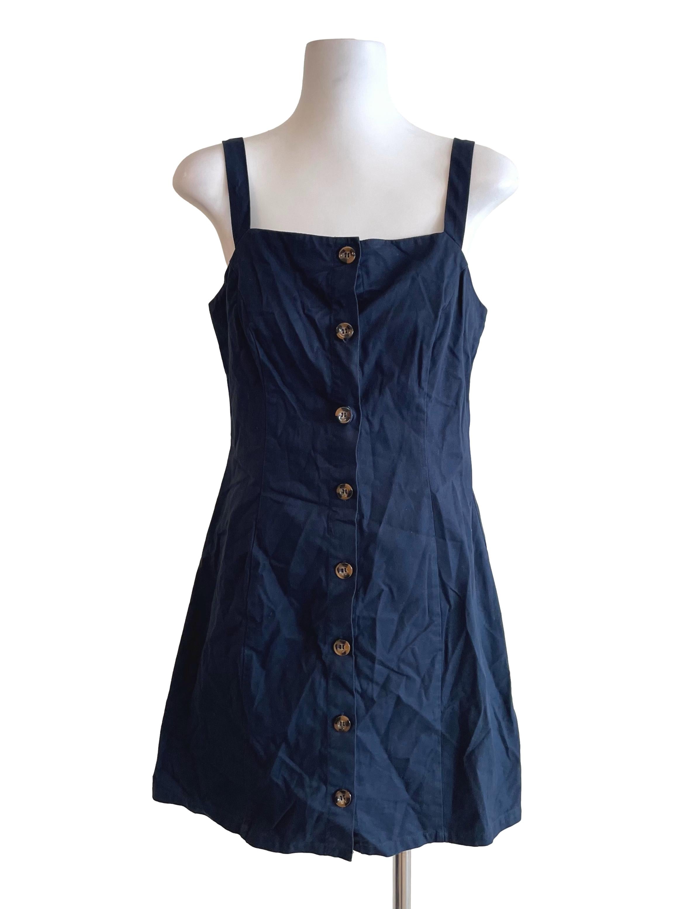 Navy Button Down Dress LB