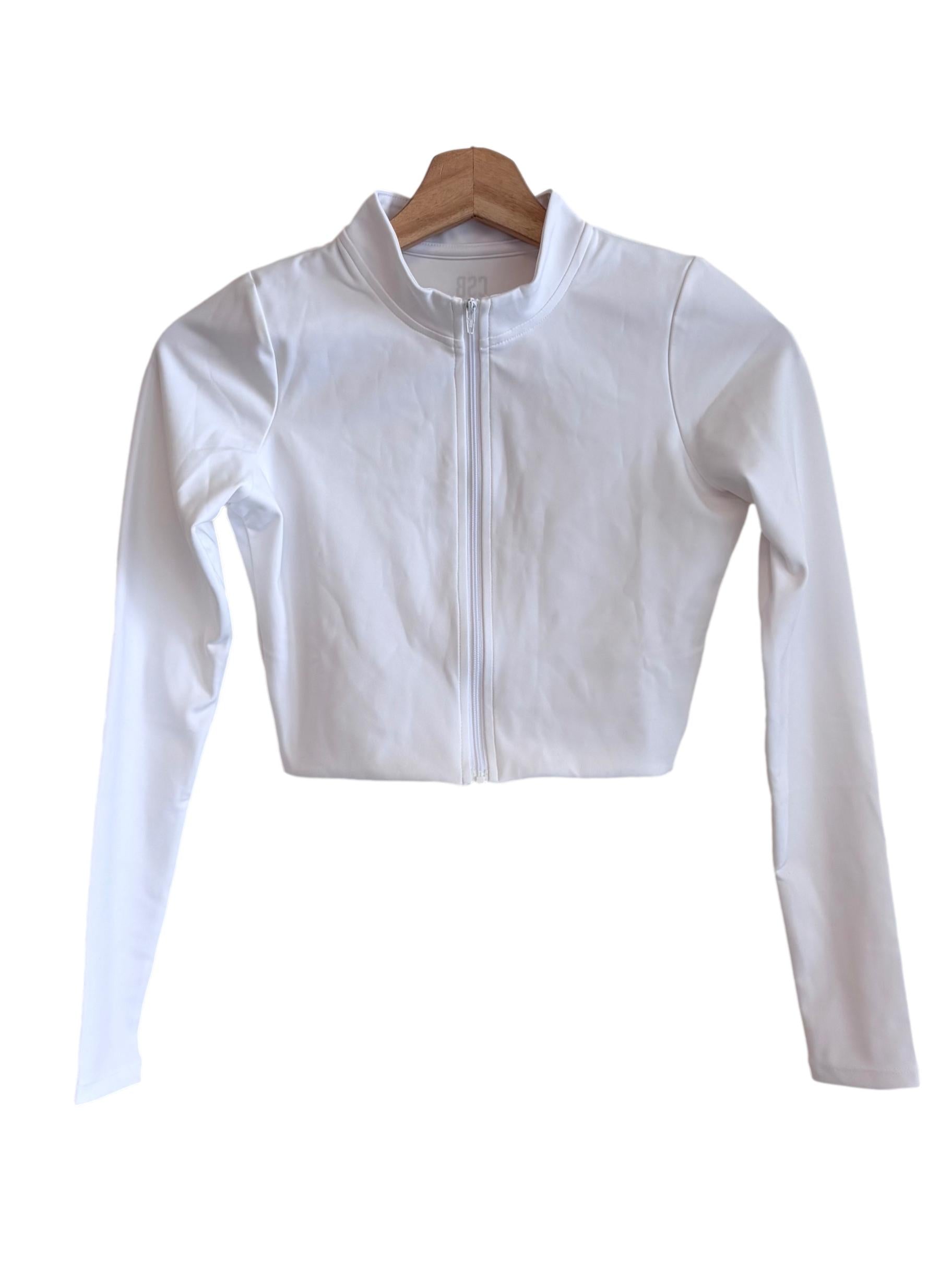 White Serenity Sculpt Zip Jacket