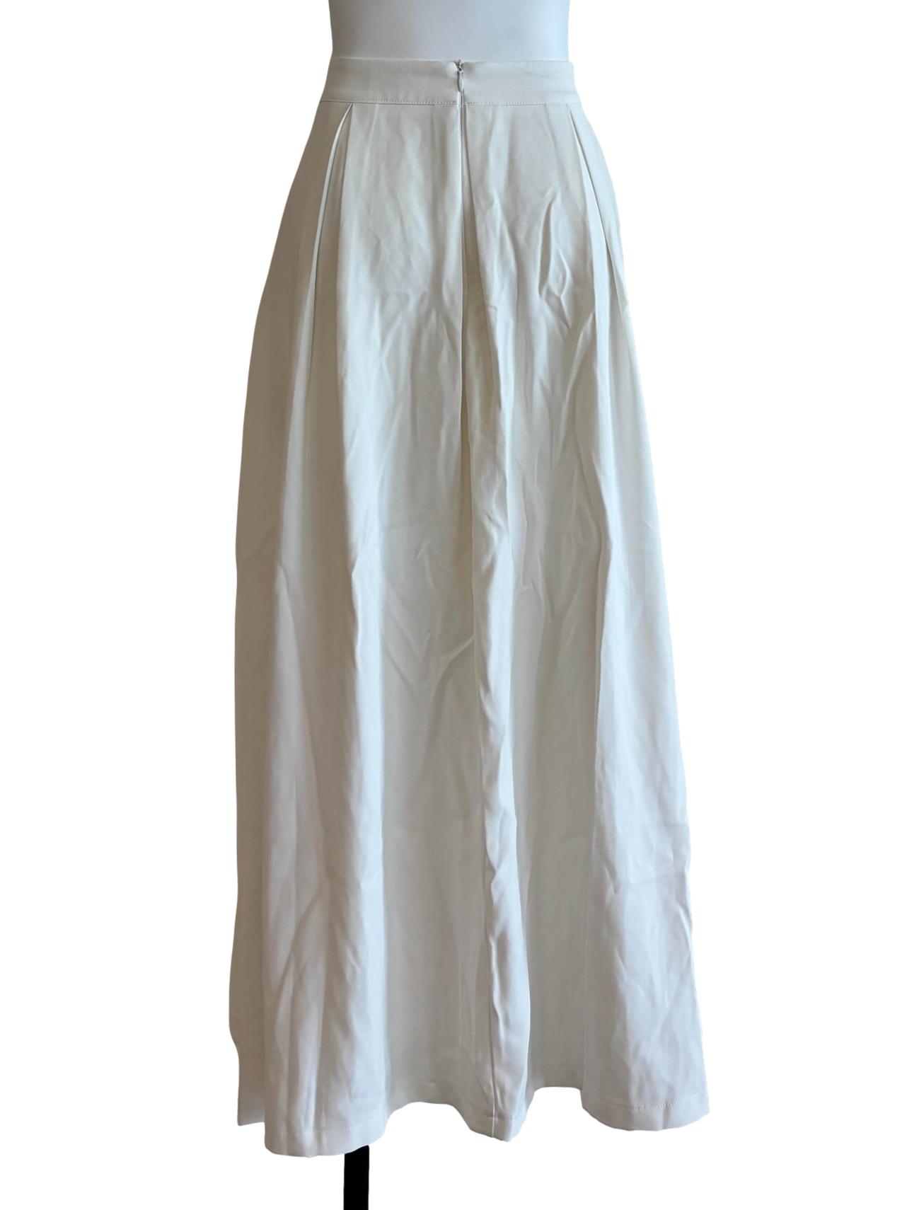 Powder White Flare Skirt