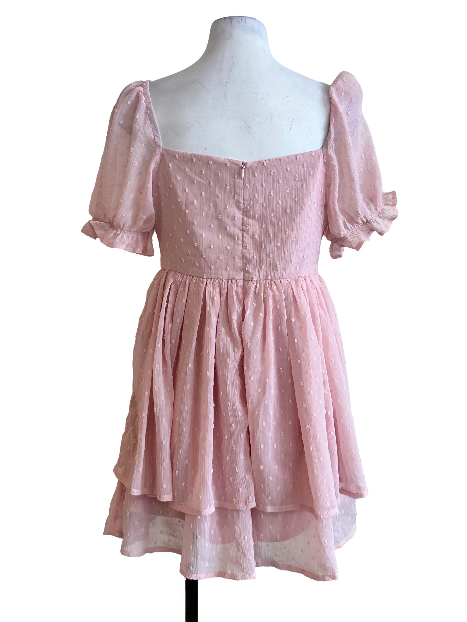 Rose Pink Dots Pattern Romper