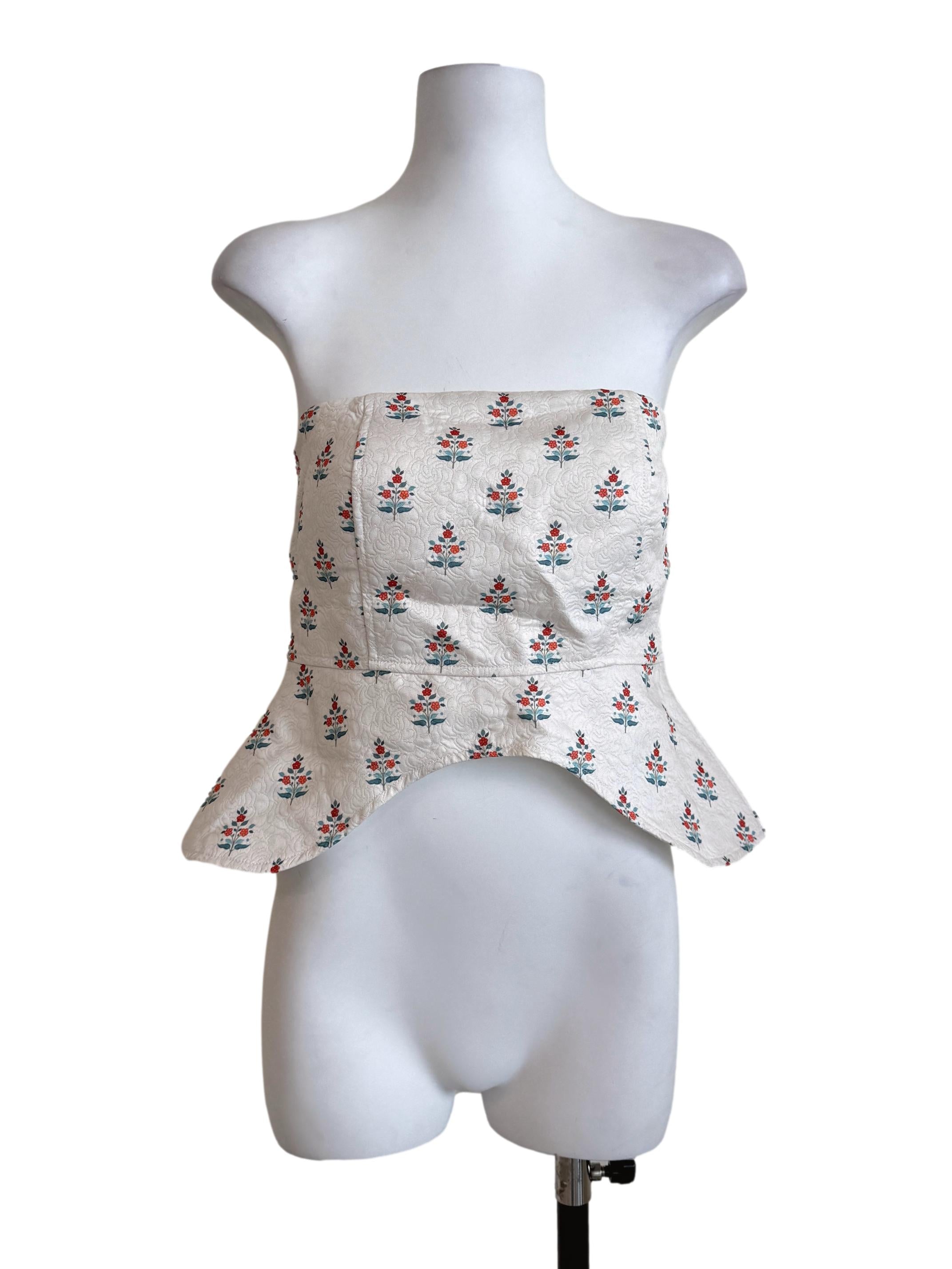 Pearl White Flower Printed Top