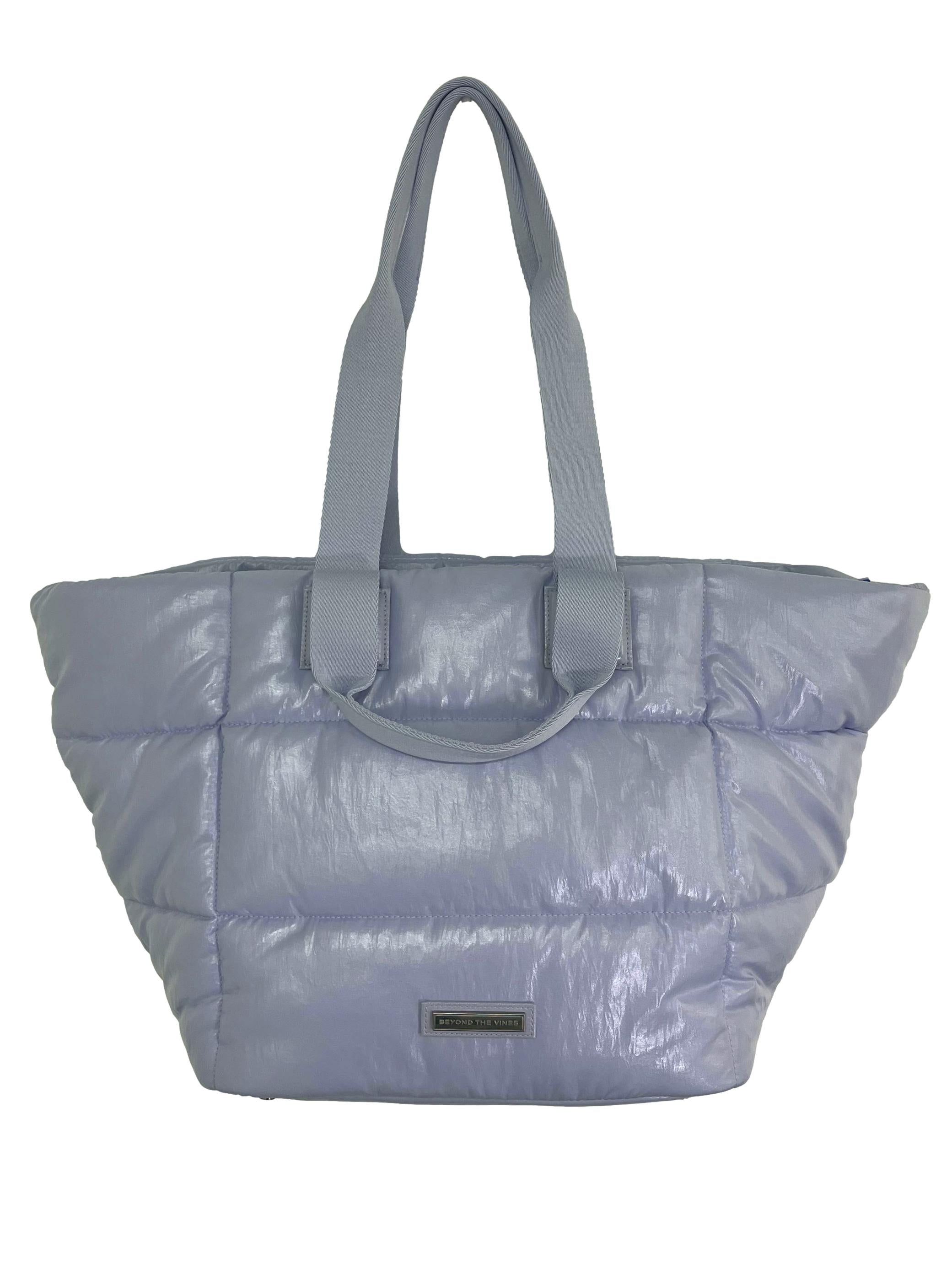 Purple Nylon Glazed Poofy Trapeze Bag CSN