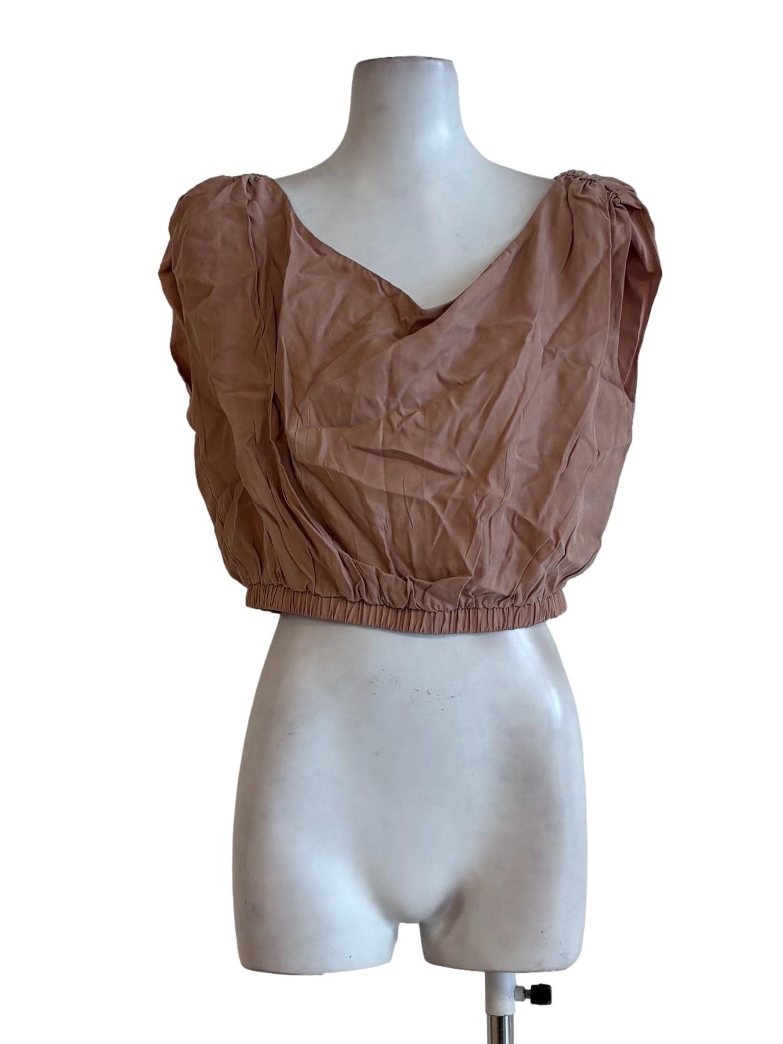 Rose Pink Sleeveless Crop Top