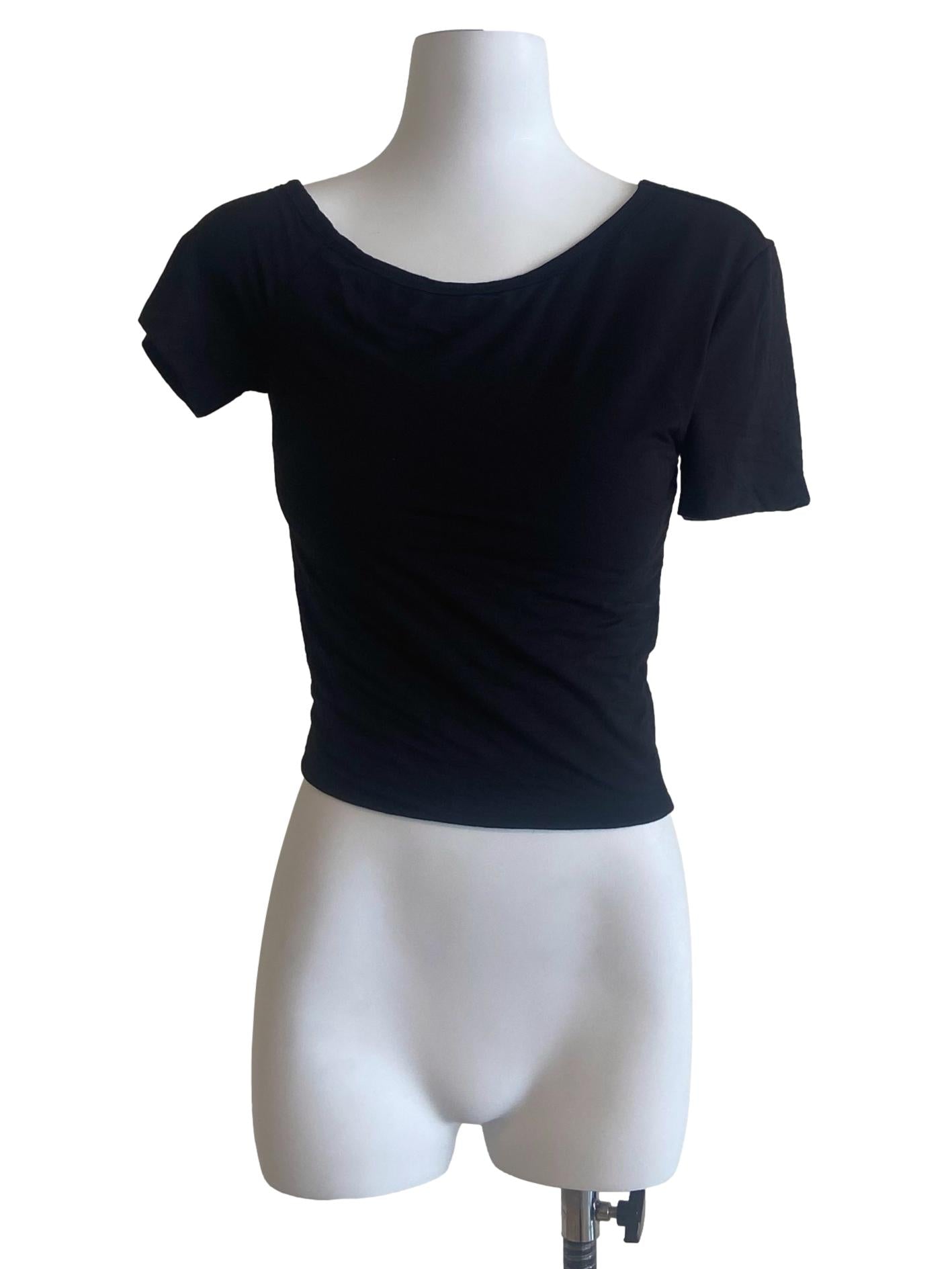 Black Asymmetrical Neckline Top