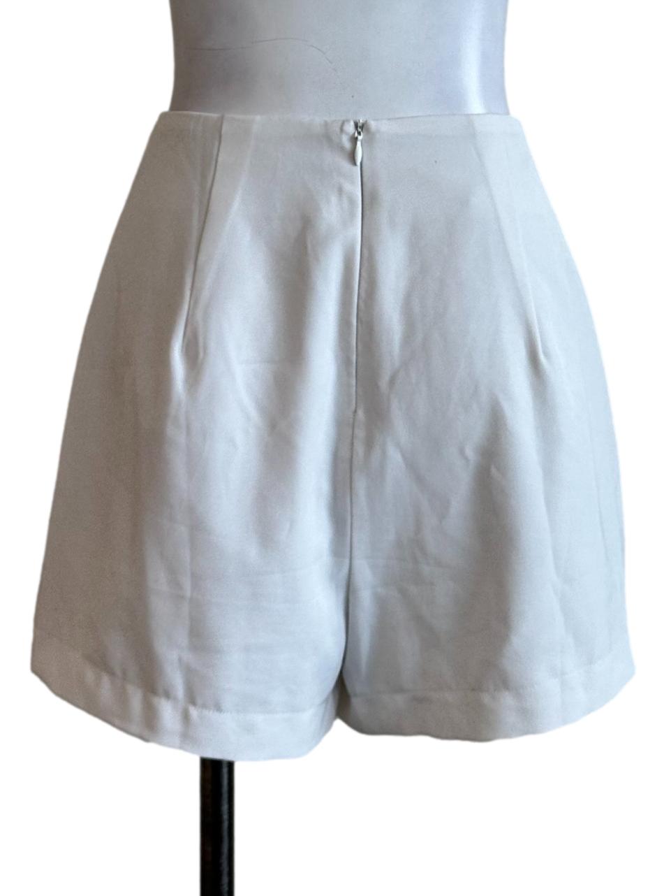 Porcelain White Plain Skort