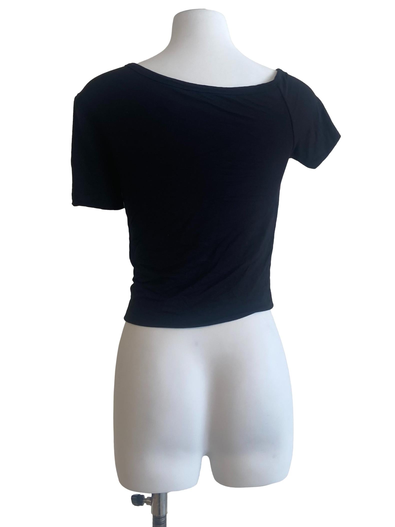 Black Asymmetrical Neckline Top