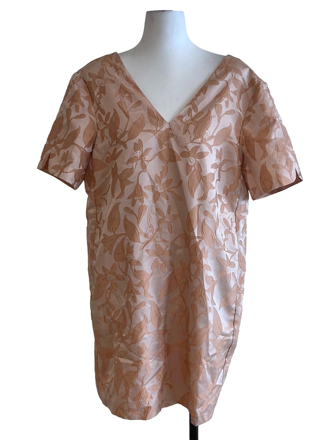 Peach Floral Empire Dress
