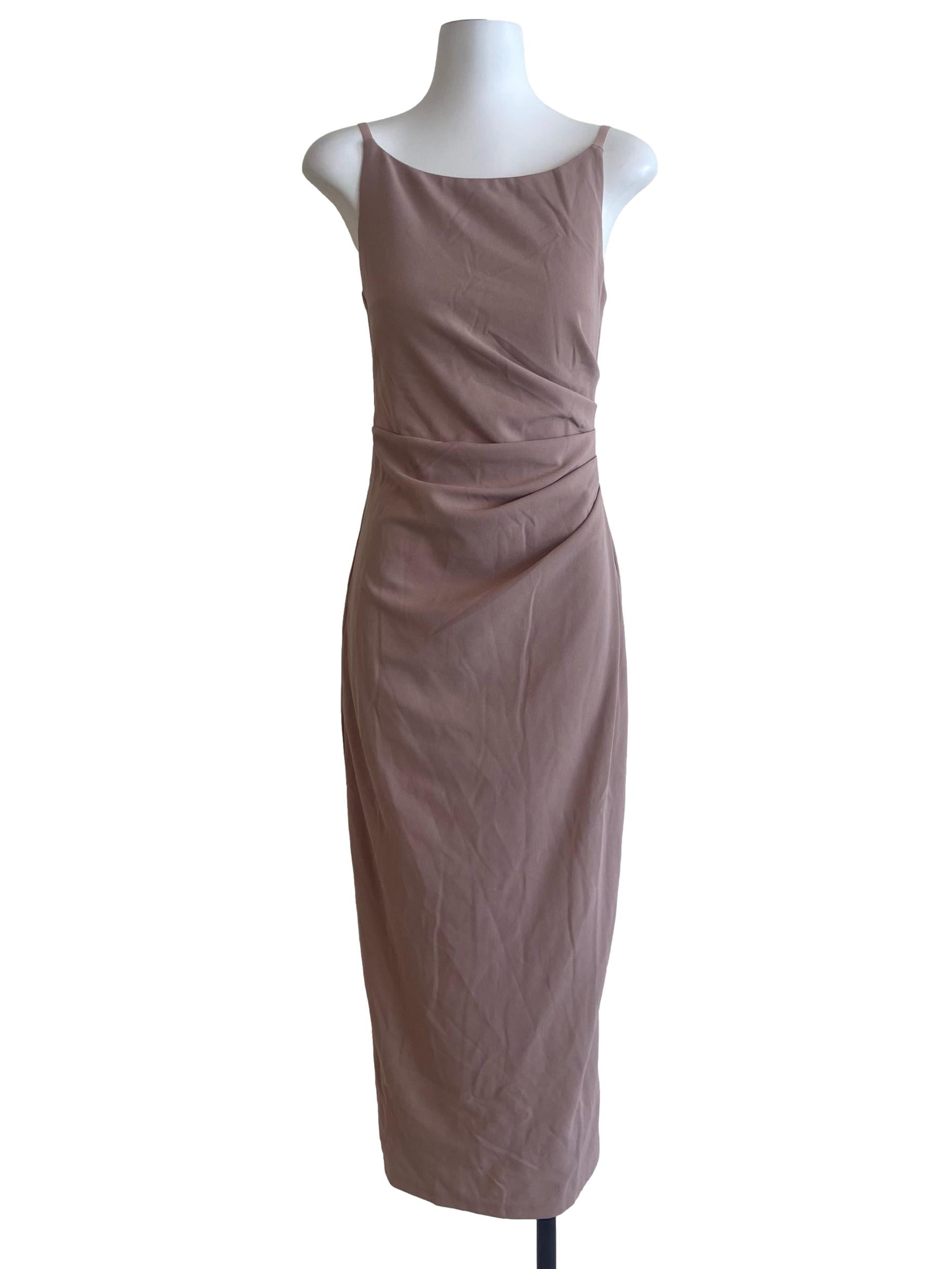 Salmon Pink Slit Bodycon Dress