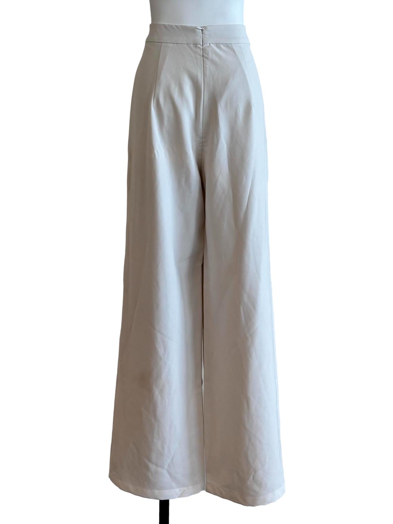Rice White Wide Leg Pants