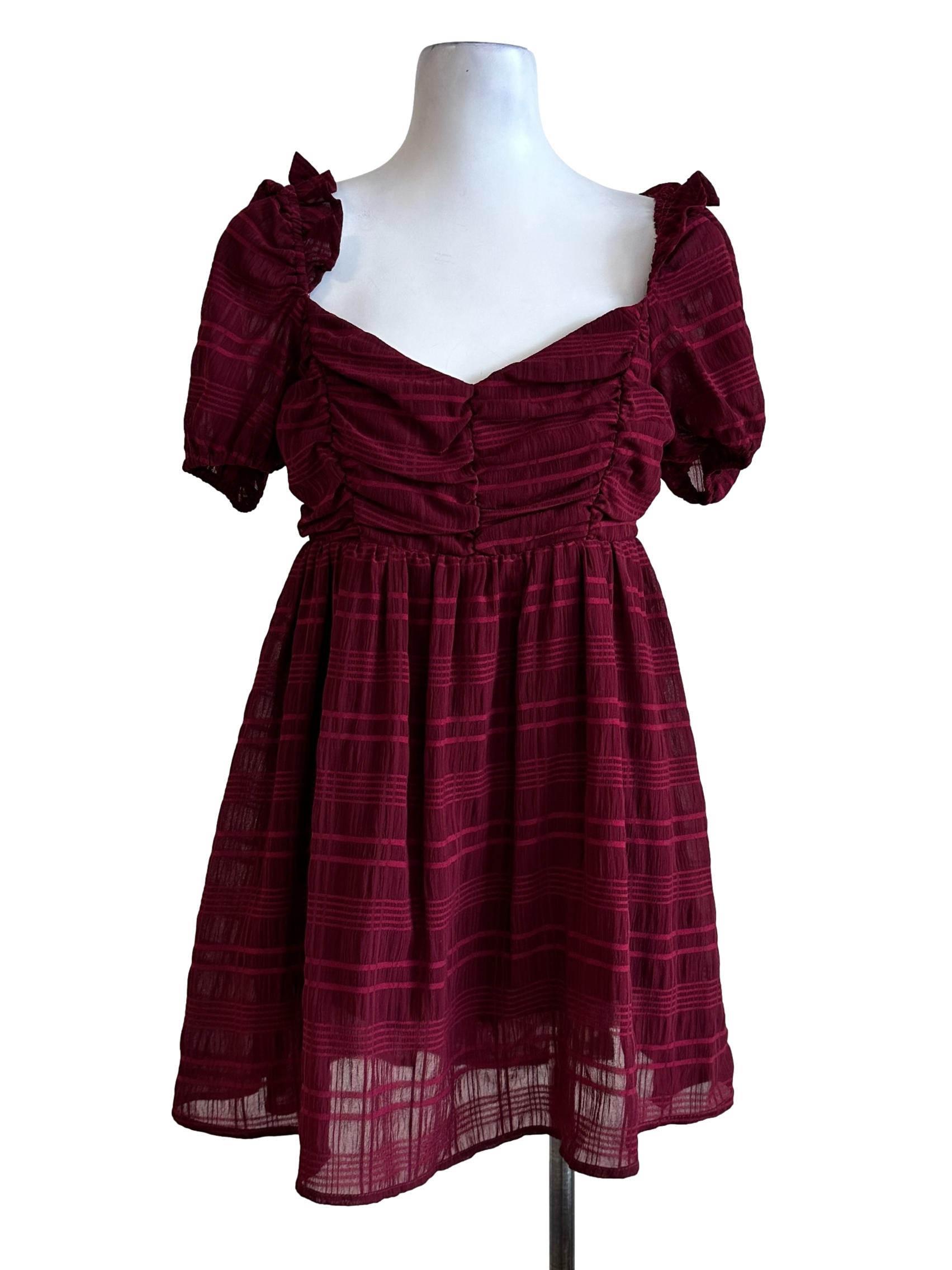 Cherry Red Plaid Pattern Romper