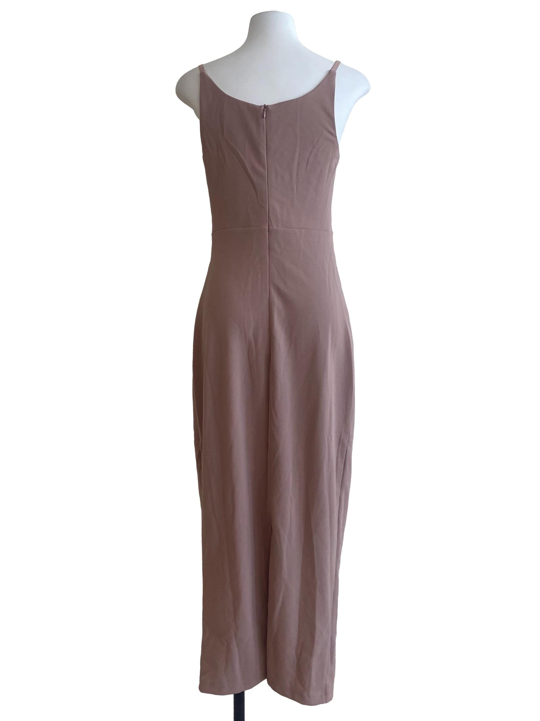 Salmon Pink Slit Bodycon Dress