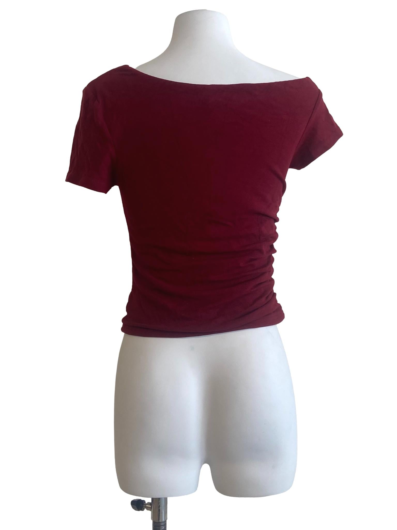 Crimson Red Twill Top