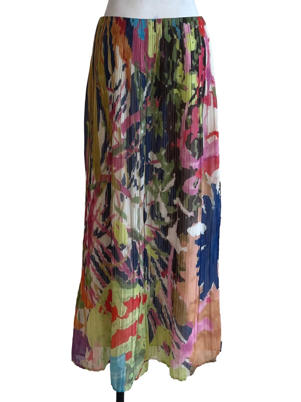 Cream Abstact A-Line Skirt