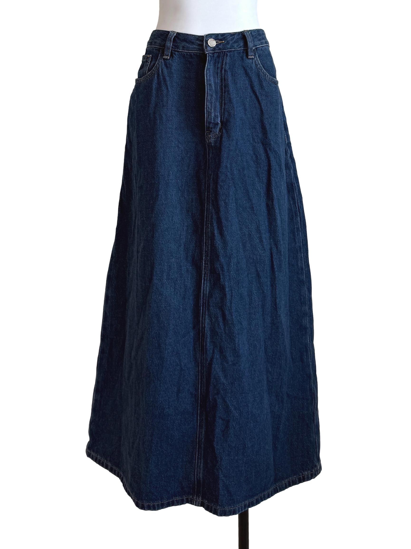 Denim Blue A-Line Skirt