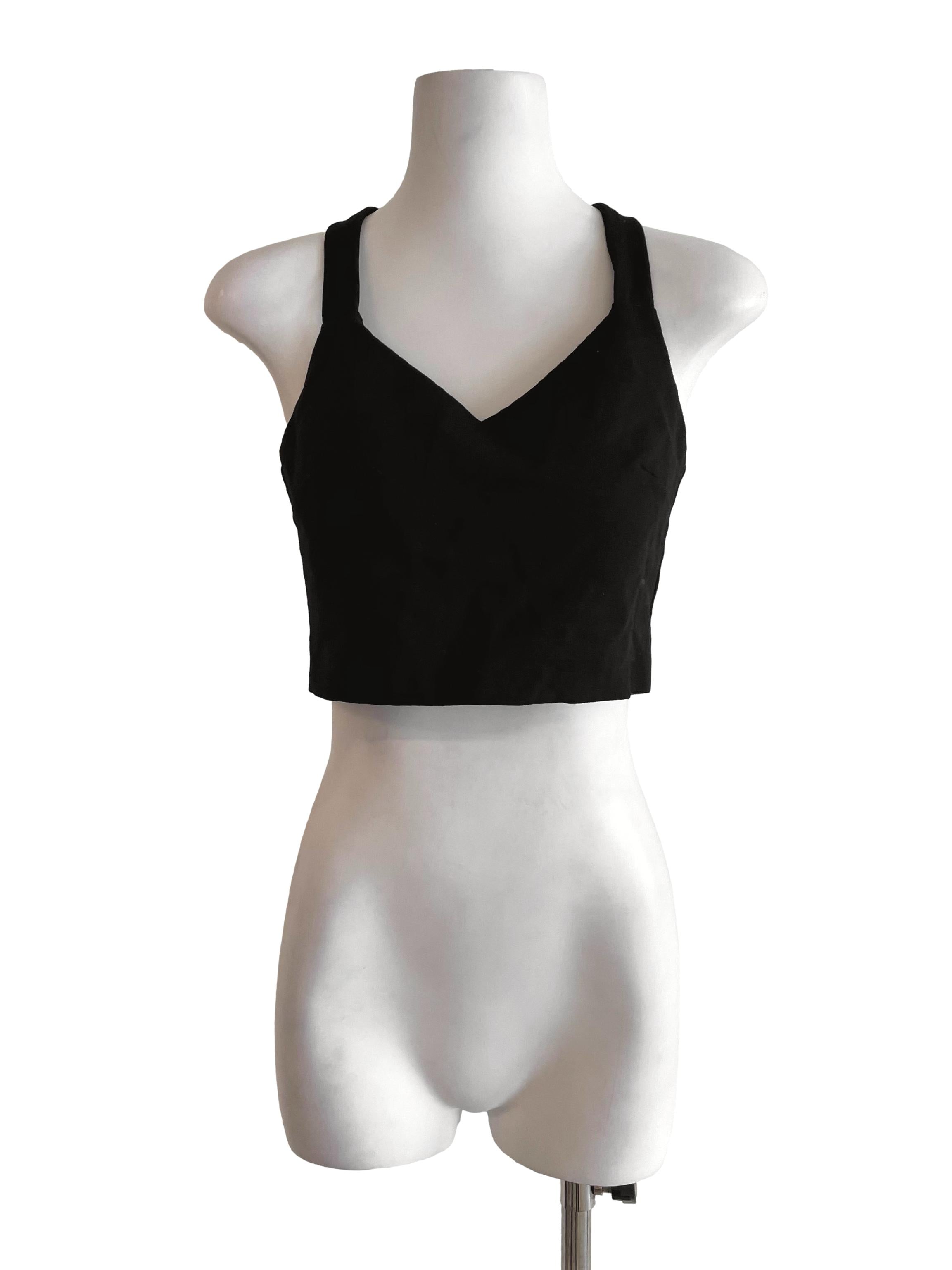 Black Halter Neck Crop Top