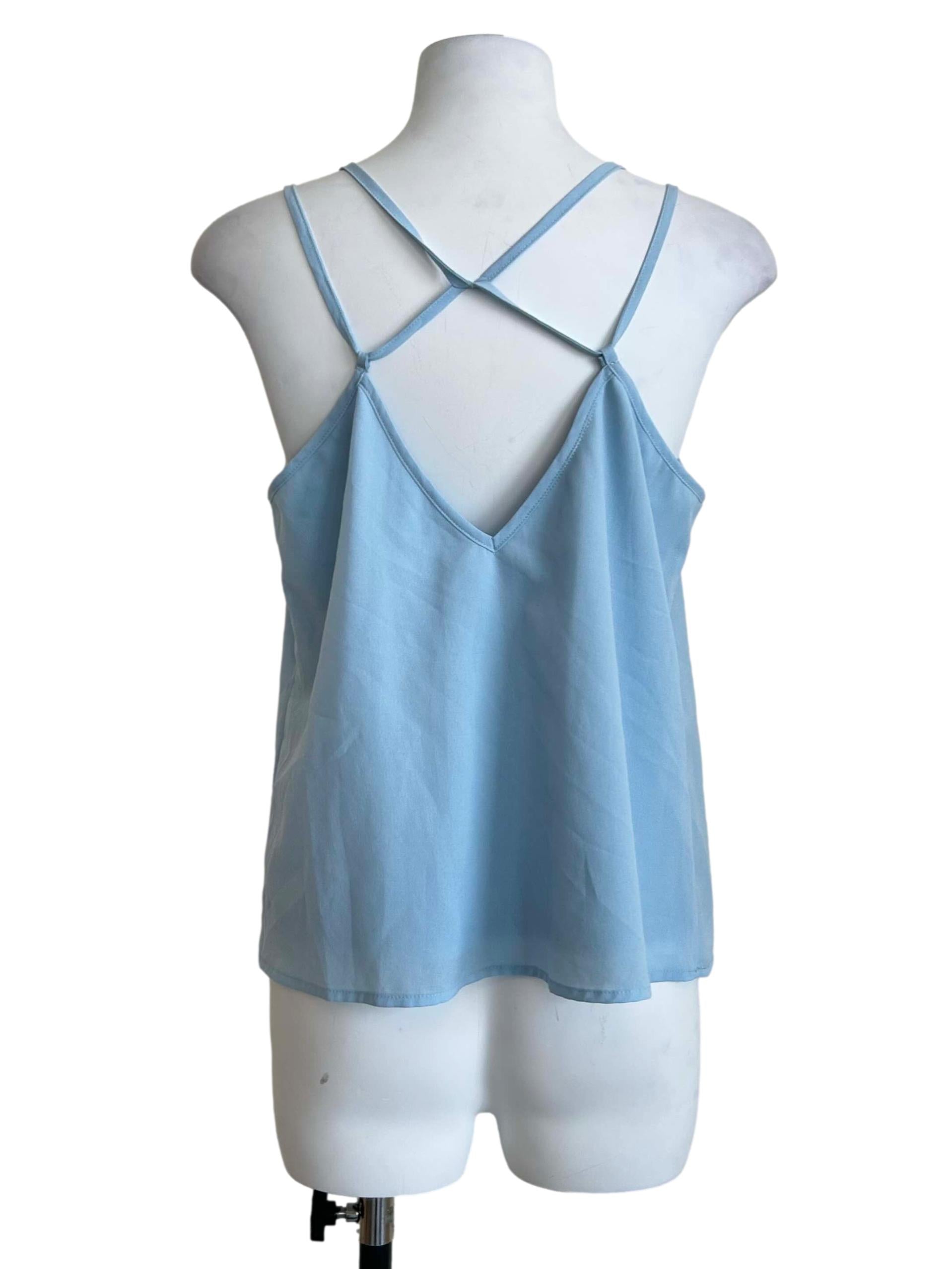 Light Blue Double Strap V-Neck Cami