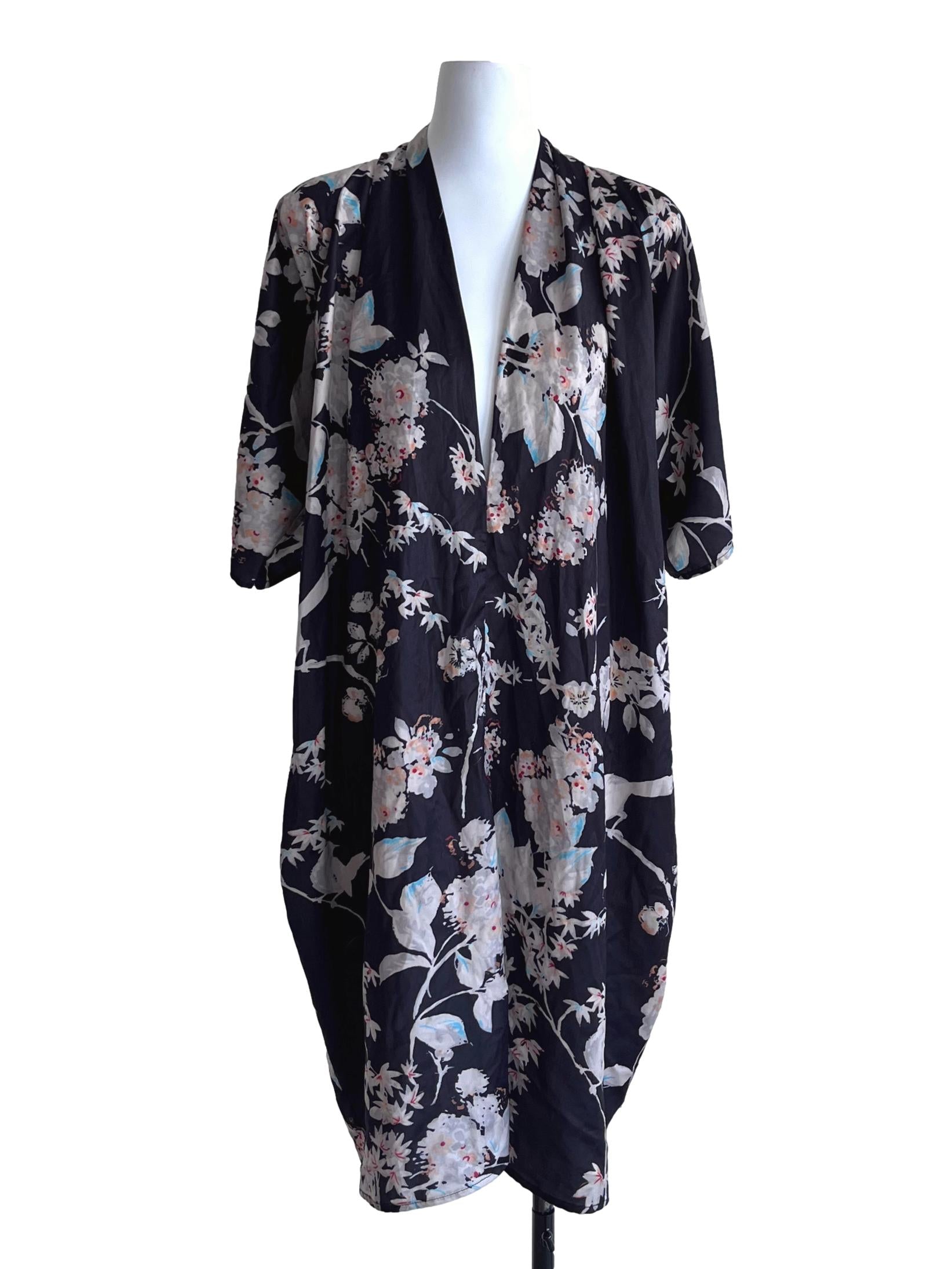 Charcoal Black Floral Dresses LB