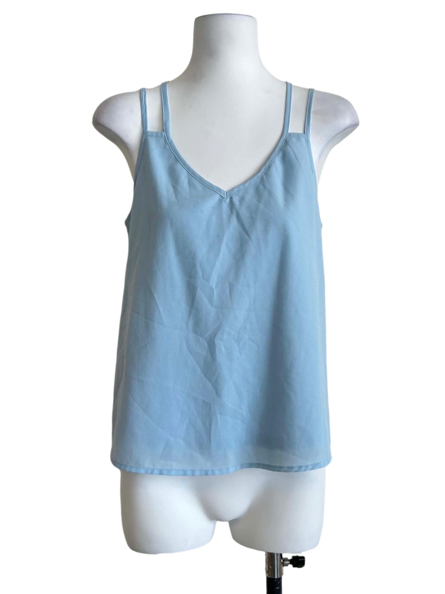 Light Blue Double Strap V-Neck Cami
