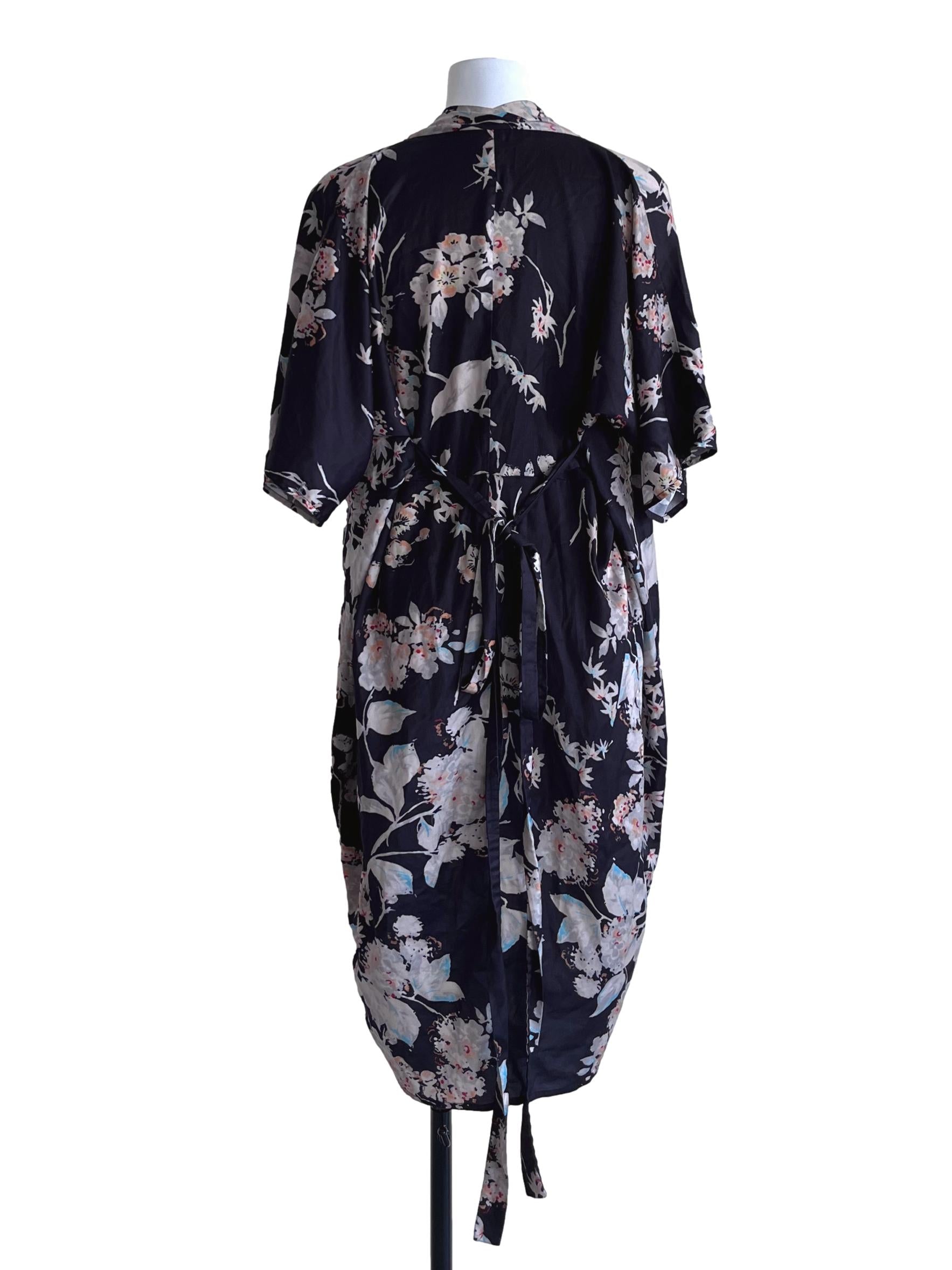 Charcoal Black Floral Dresses LB