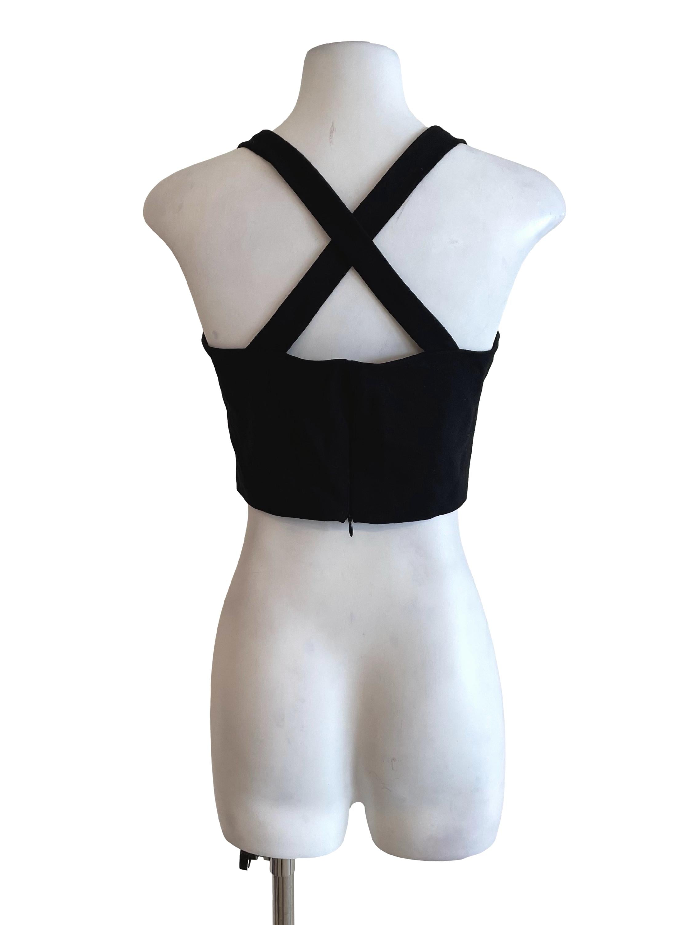 Black Halter Neck Crop Top