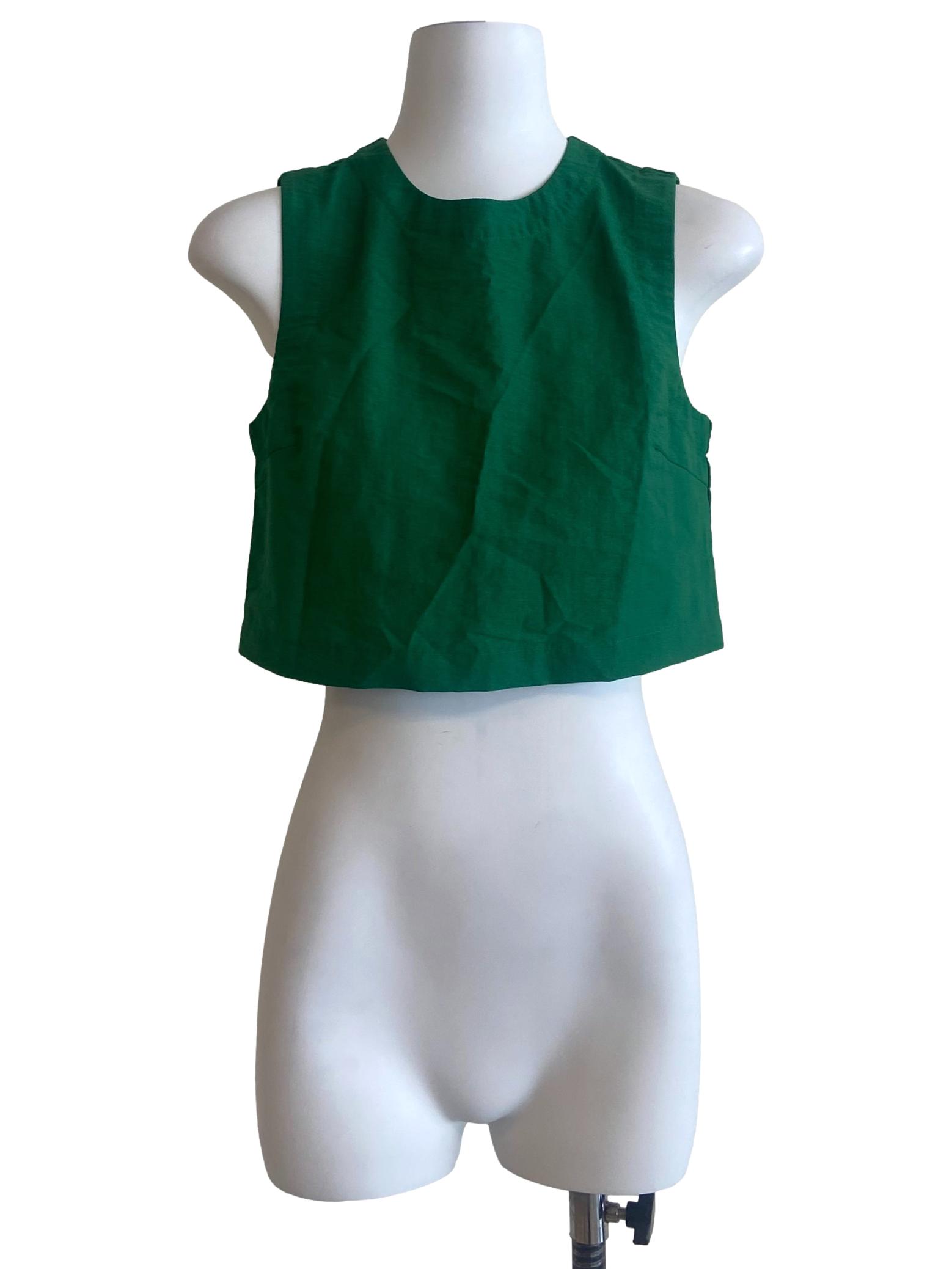 Parakeet Green Sleeveless Crop Top