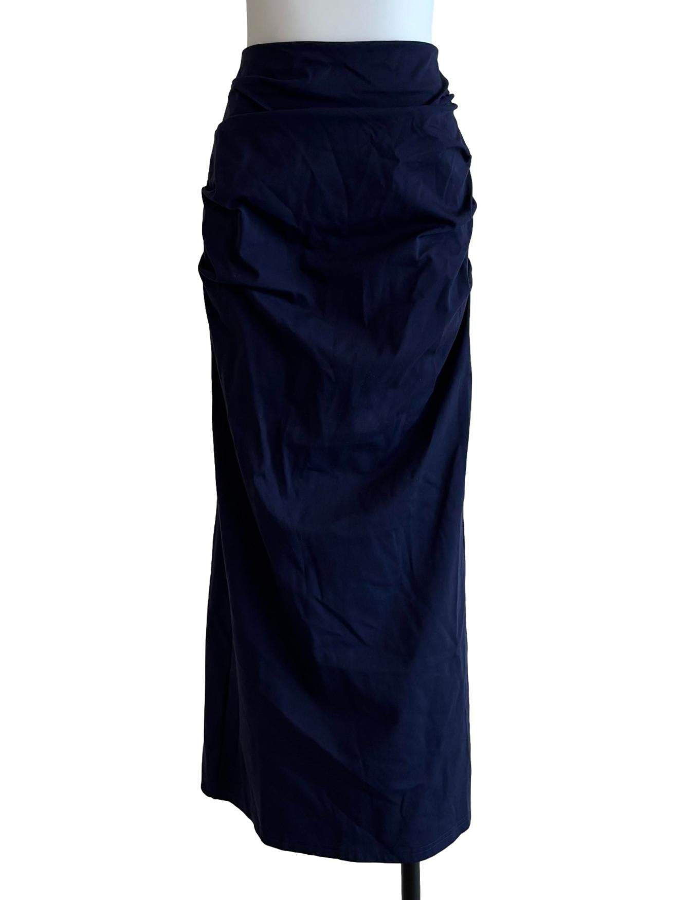 Midnight Blue Ruched Skirt