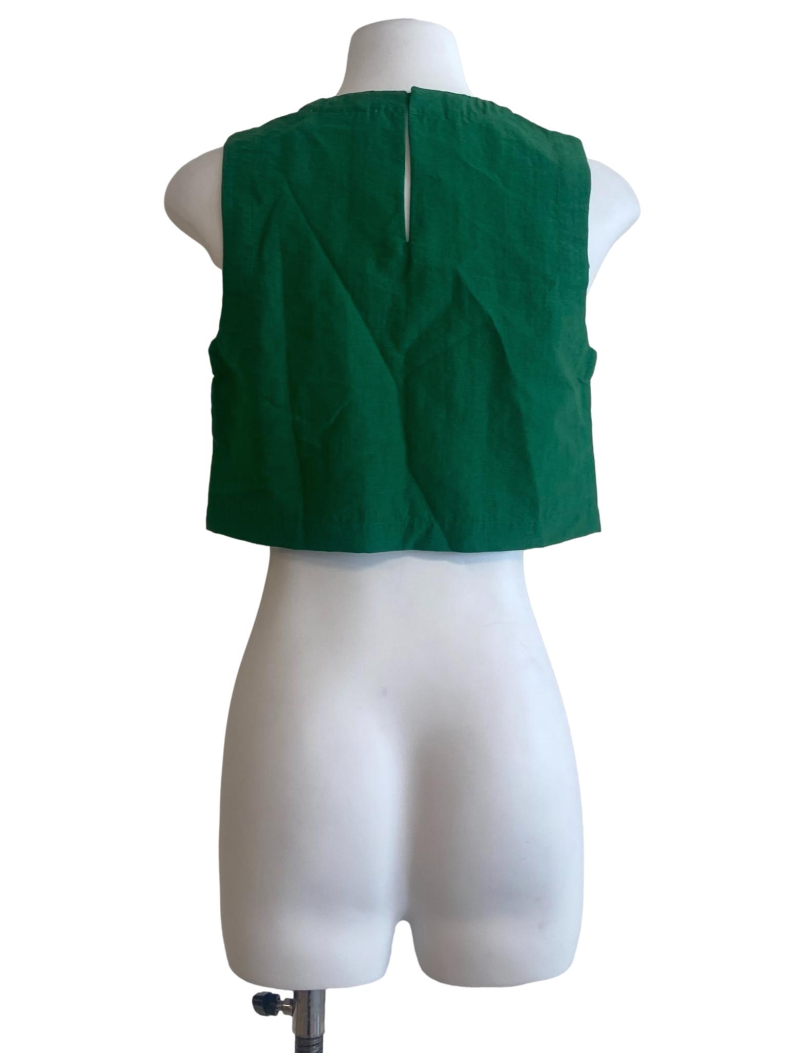 Parakeet Green Sleeveless Crop Top