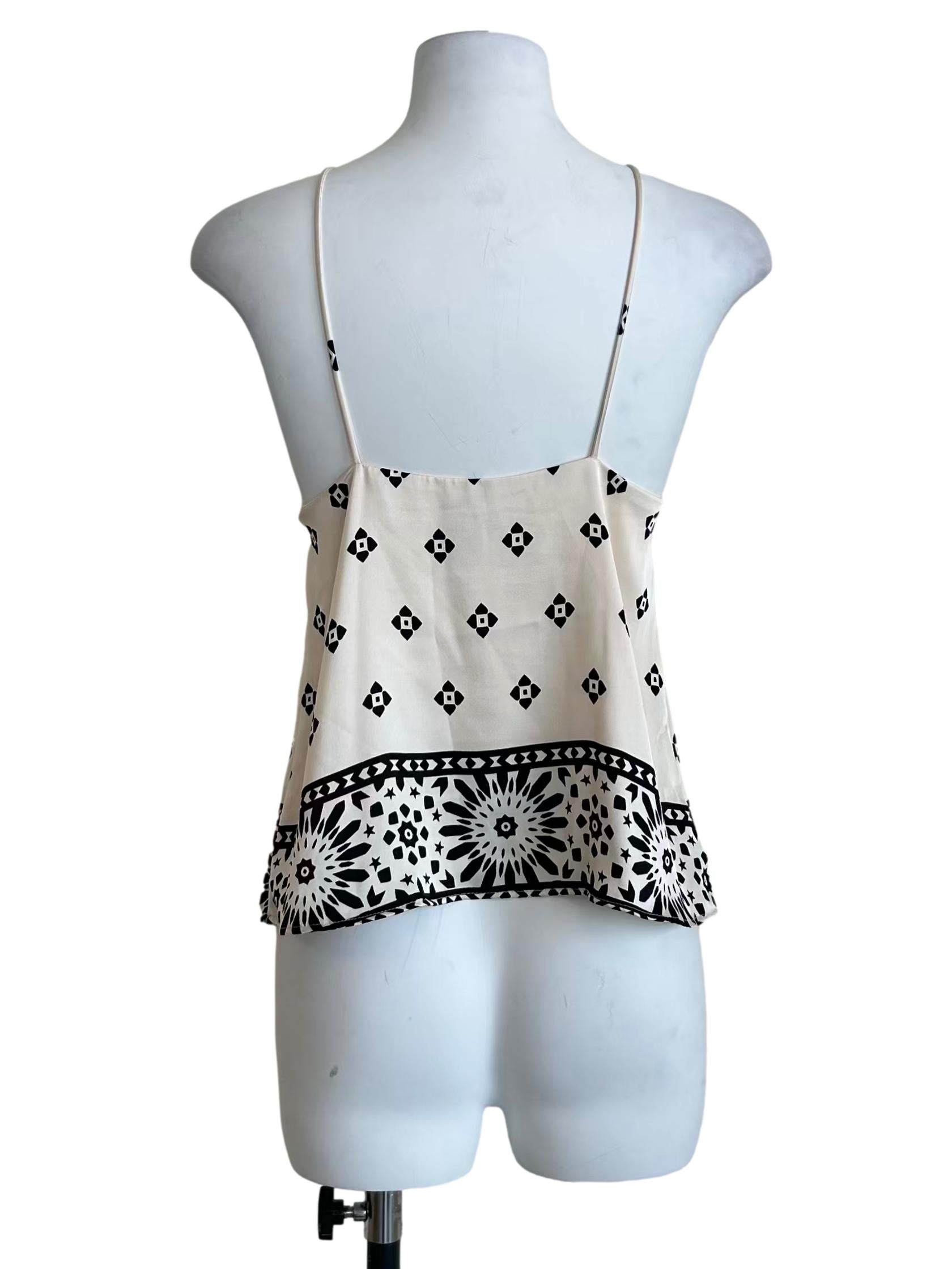 Beige Geometric Print Halter Neck Top