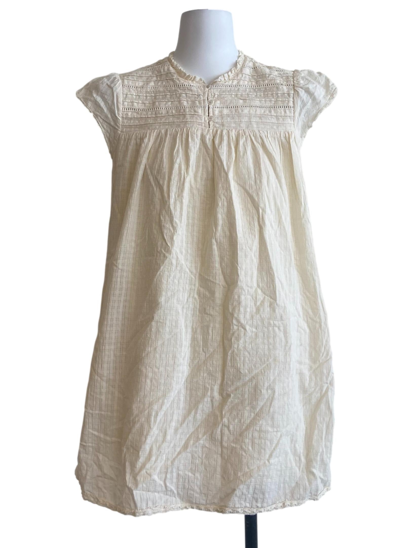 Cream Plaid Mini Dress