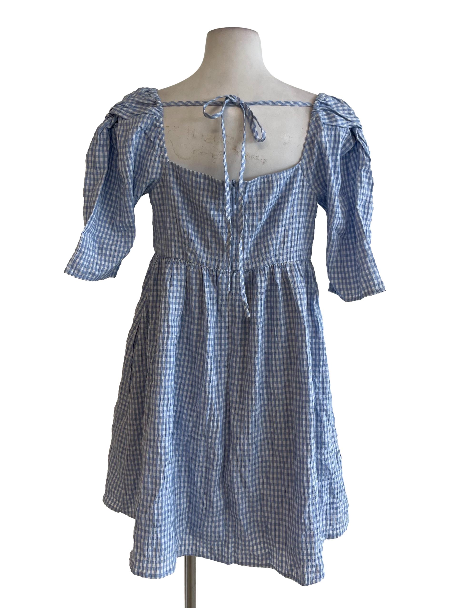 Blue Plaid Babydoll Dress