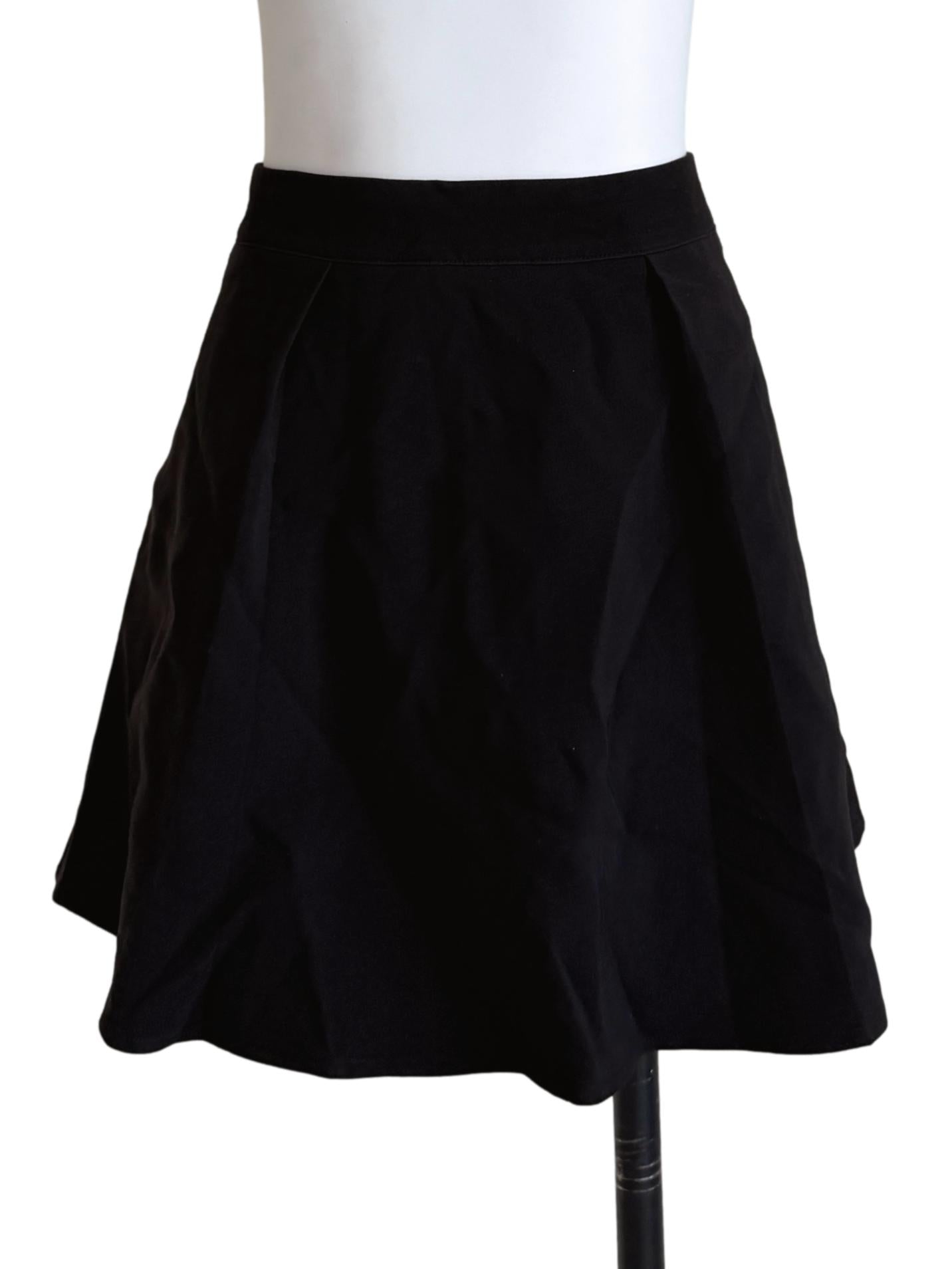 Black Flared Mini Skirt