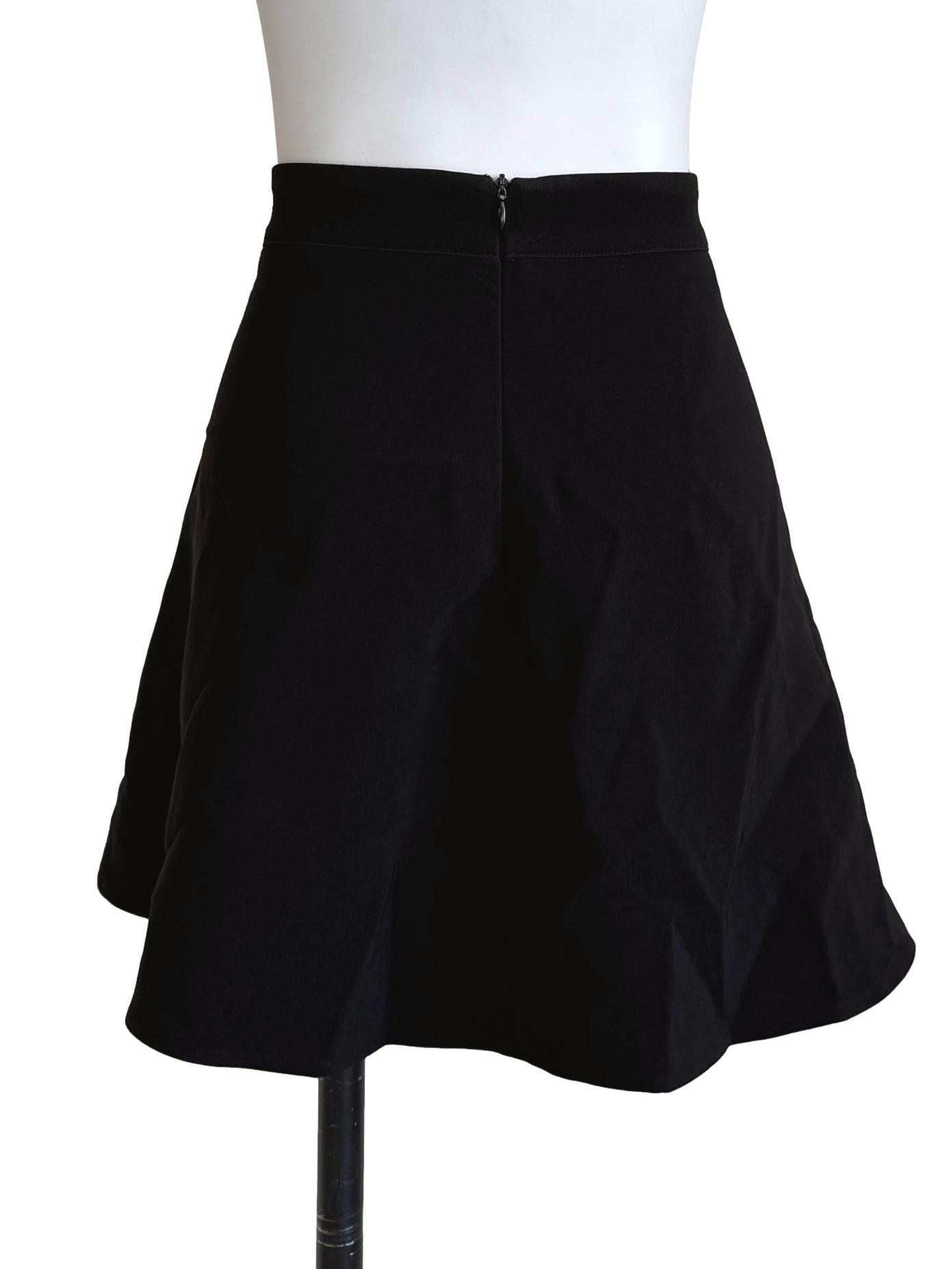 Black Flared Mini Skirt