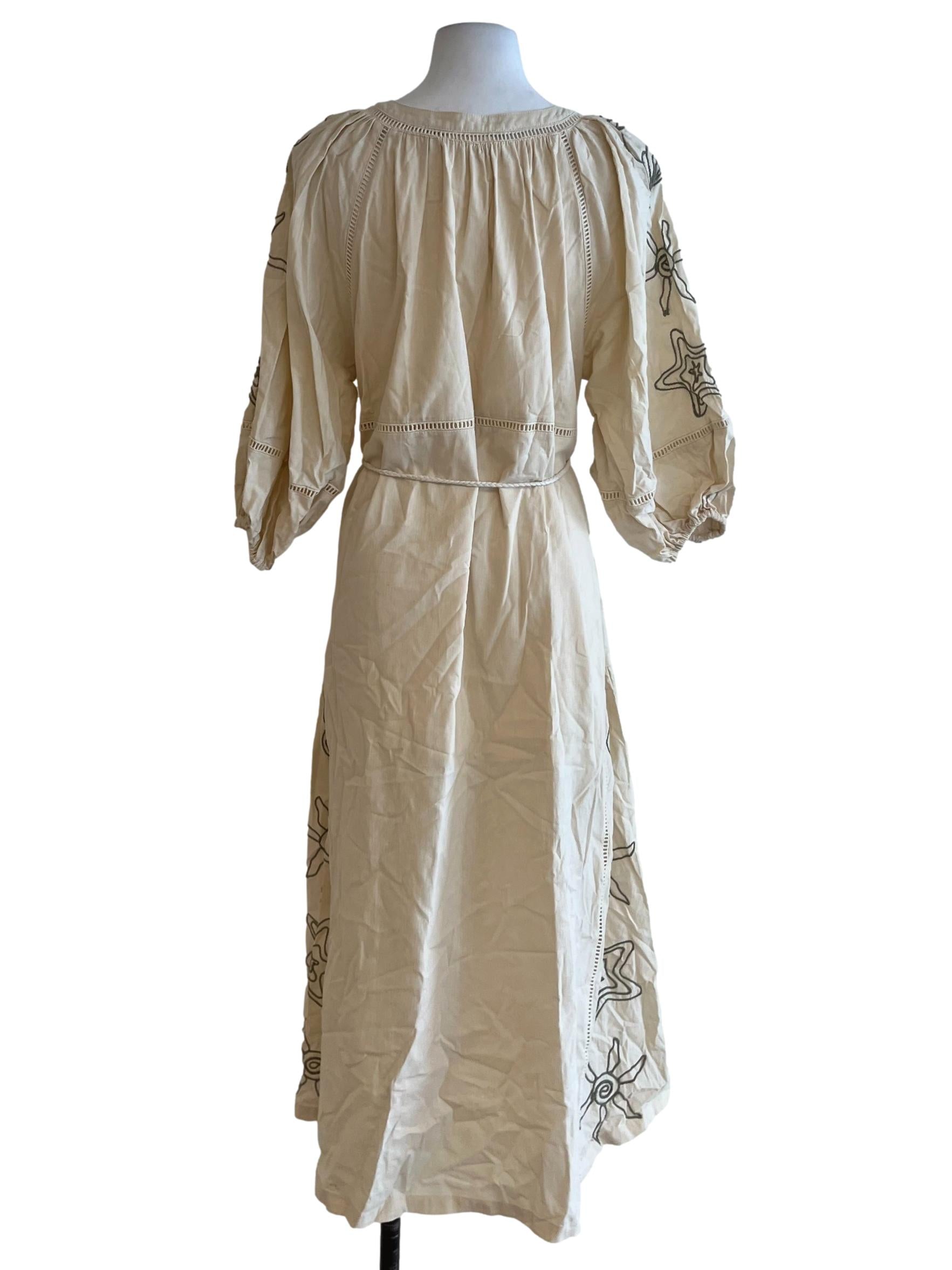 Beige Jewel Neckline Empire Dress
