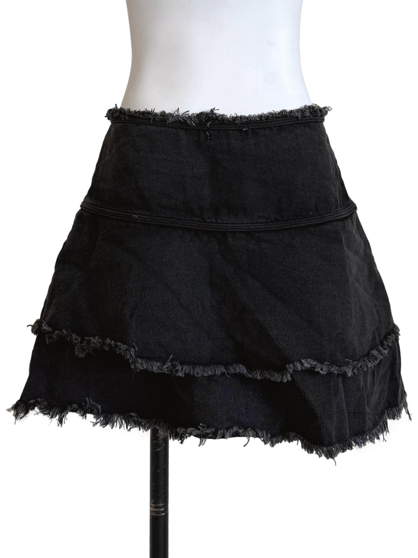 Denim Grey Tiered Skirt