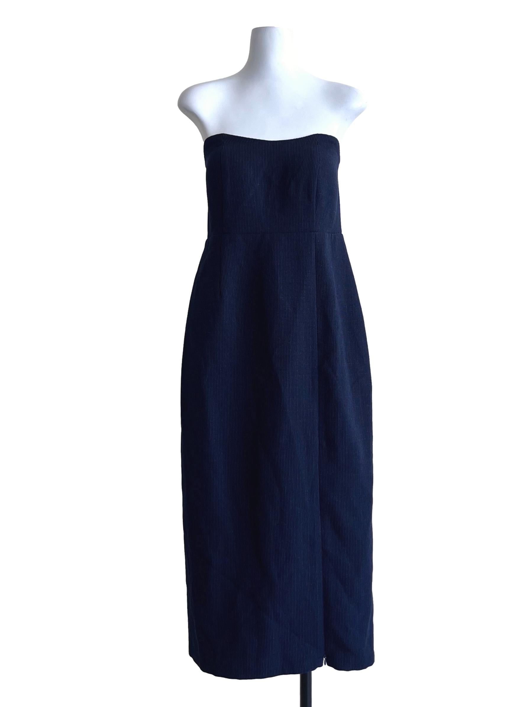 Navy Blue Strapless Dresses