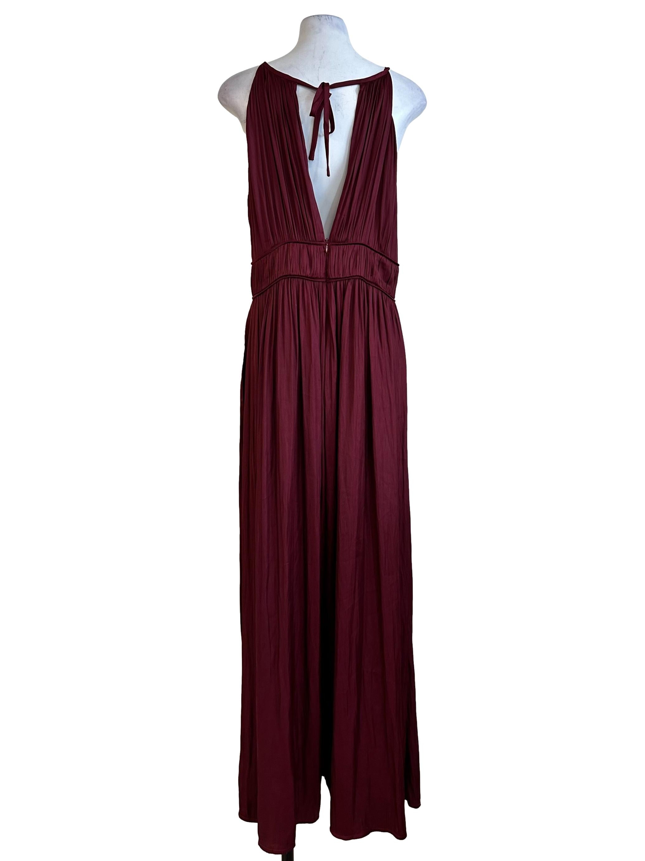 Ruby Red Satin Sleeveless Jumpsuit