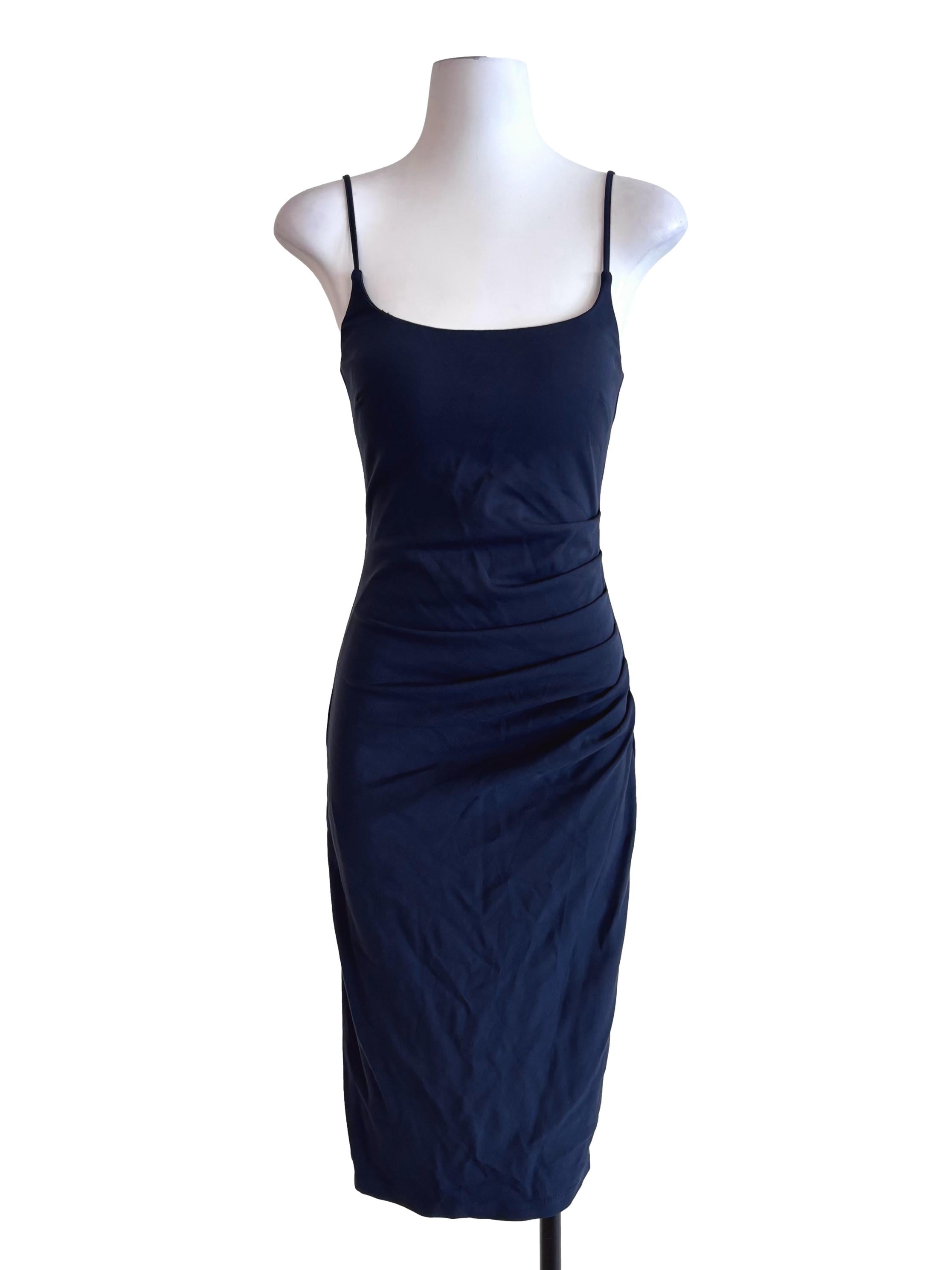 Dark Blue Drape Dress