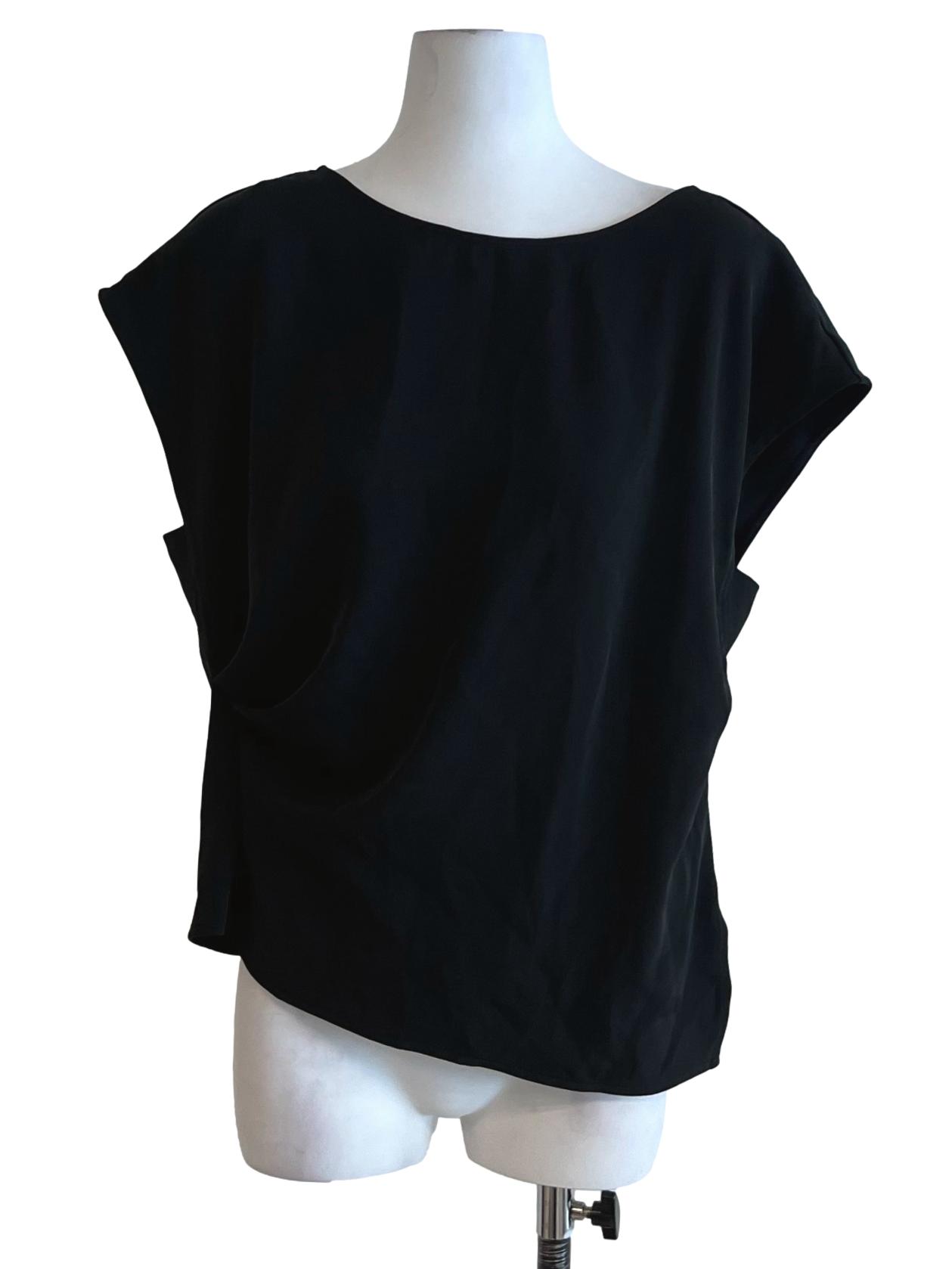 Black Sabrina Neckline Blouse