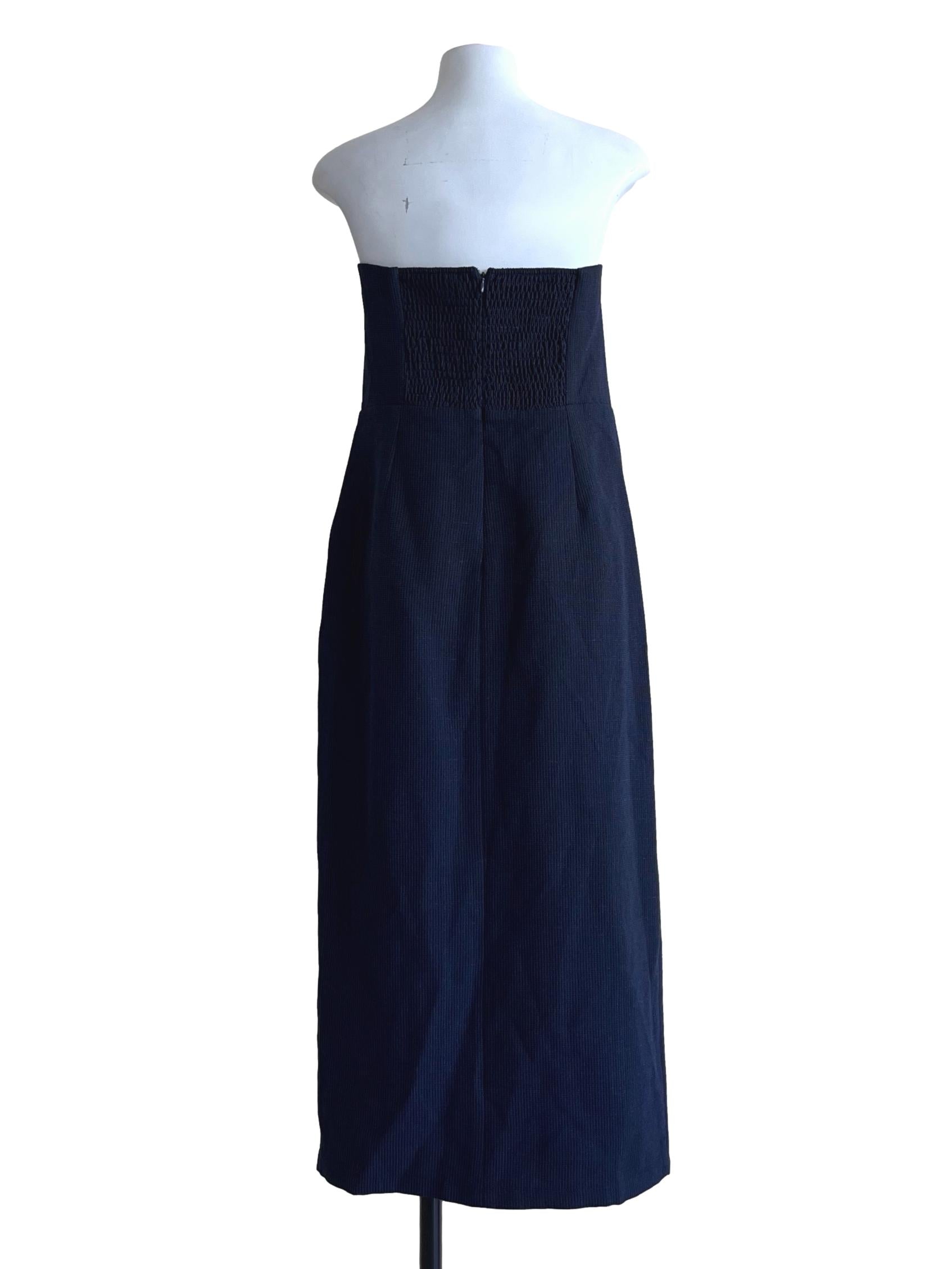 Navy Blue Strapless Dresses